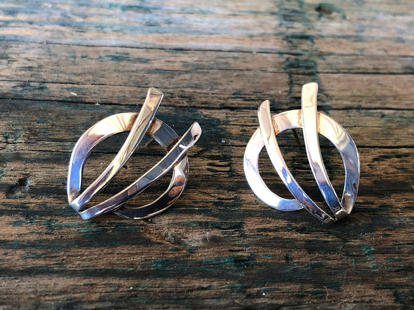 Sterling Silver modernist design earrings