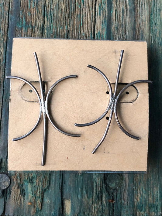 Sterling Silver Modern Geometric Screwback Earrings