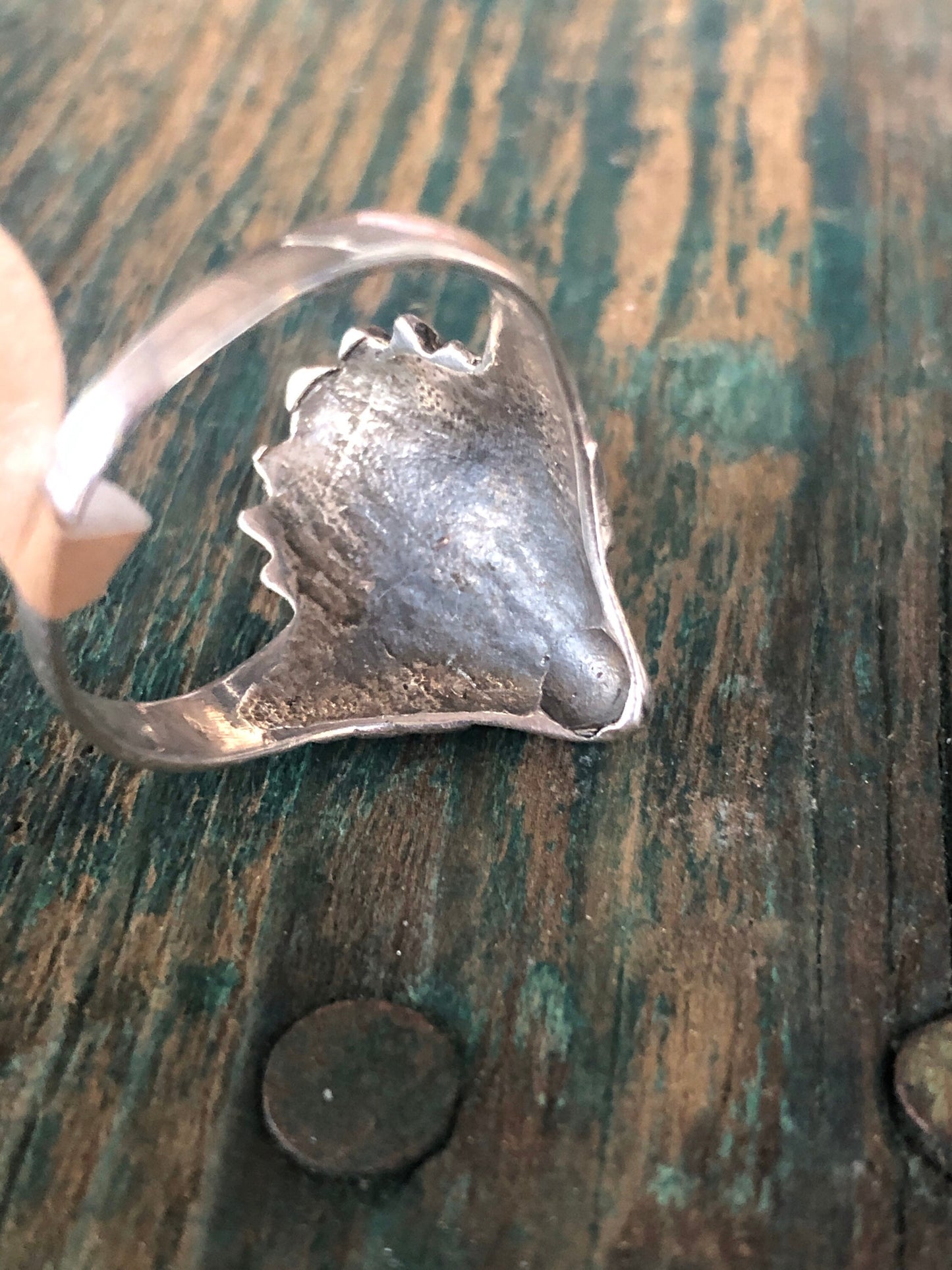 Sterling Silver Native American Indian Chief with Headdress head face ring