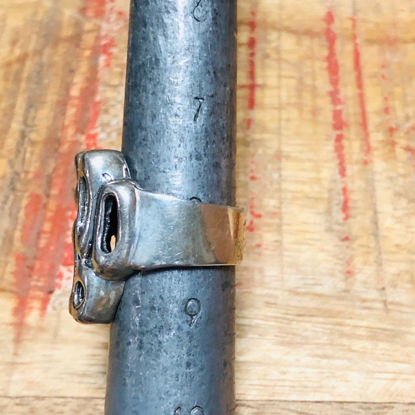 Unique Chunky Cast Sterling Silver Geometric Abstract Mid Century Ring