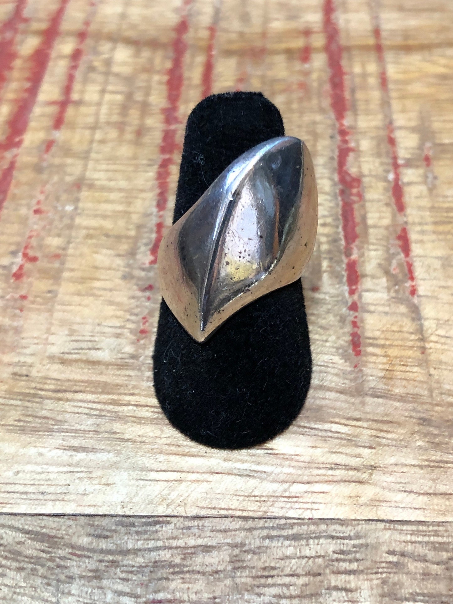 Heavy Cast Sterling Silver Abstract Modern Minimalist Unique Ring