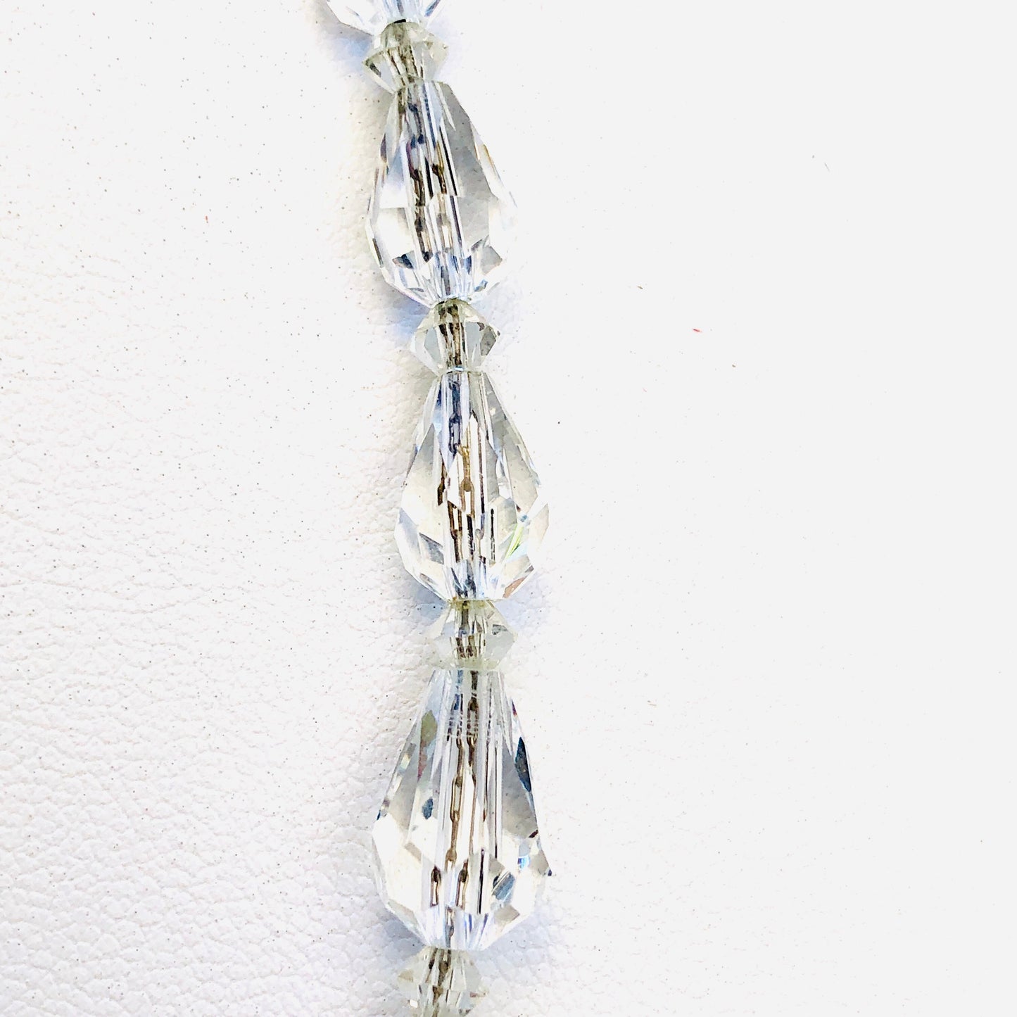 Victorian Sterling Silver Chain Faceted Czech Quartz Crystal Necklace
