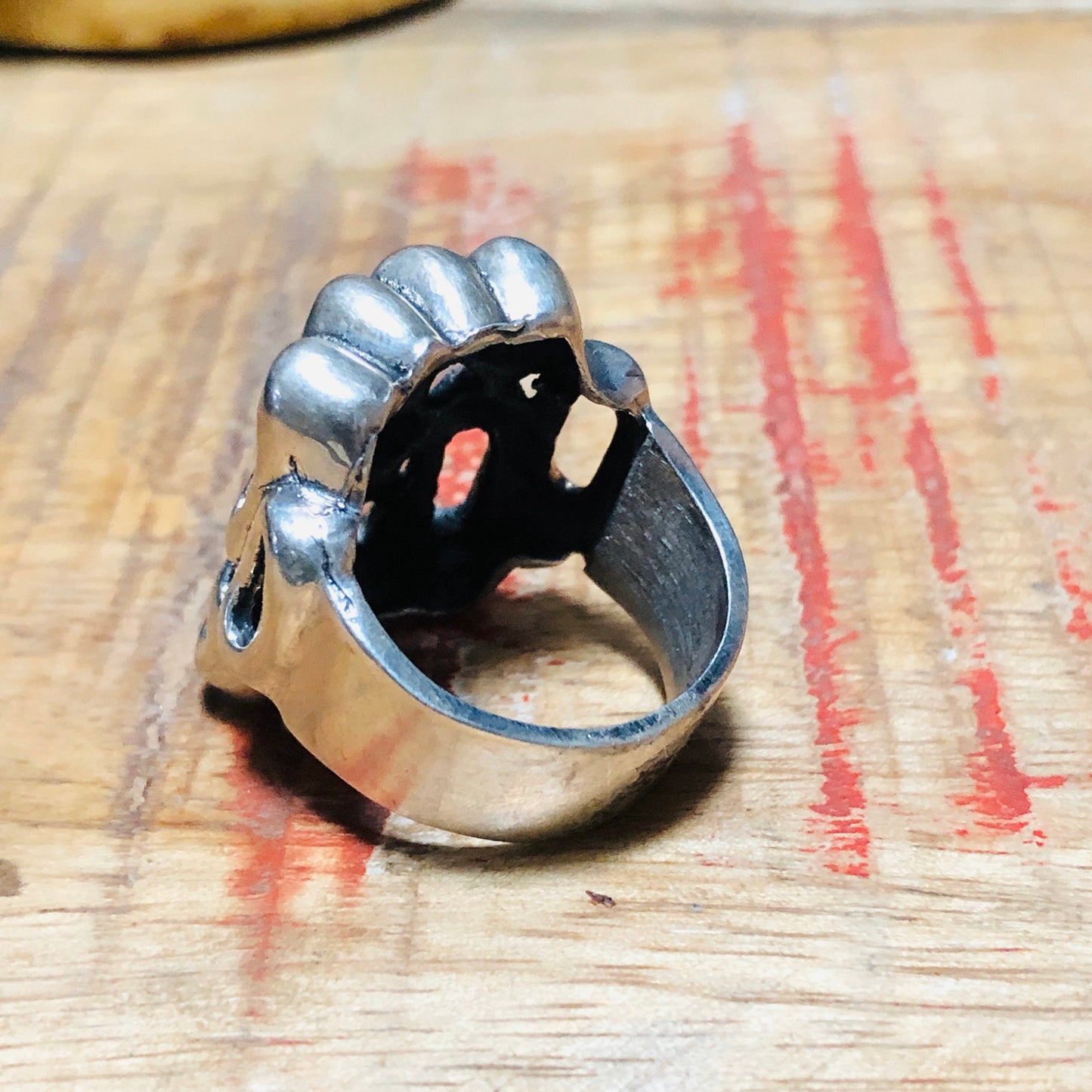 Unique Chunky Cast Sterling Silver Geometric Abstract Mid Century Ring