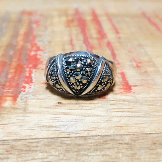 Vintage Art Deco Sterling Silver & Marcasite Ring