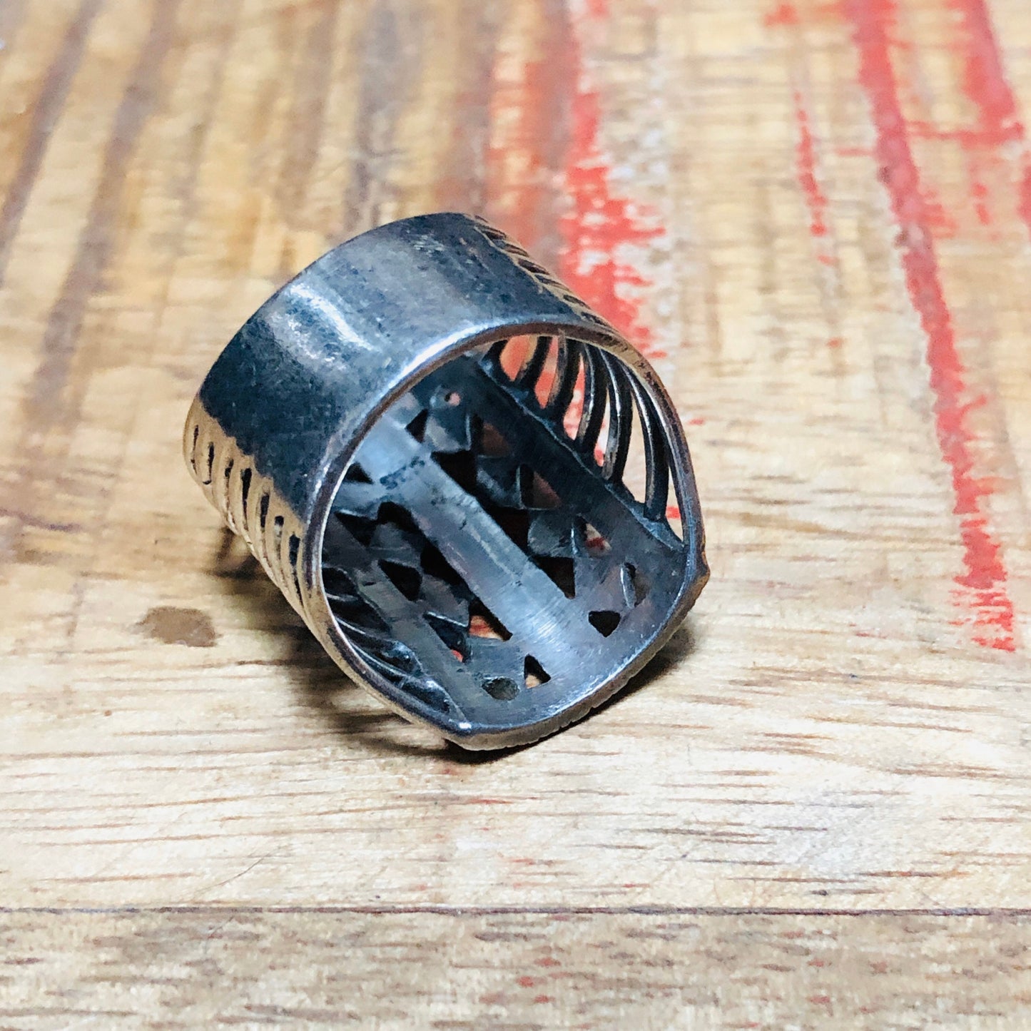 Unique Sterling Silver & Marcasite Long Art Deco Square Ring