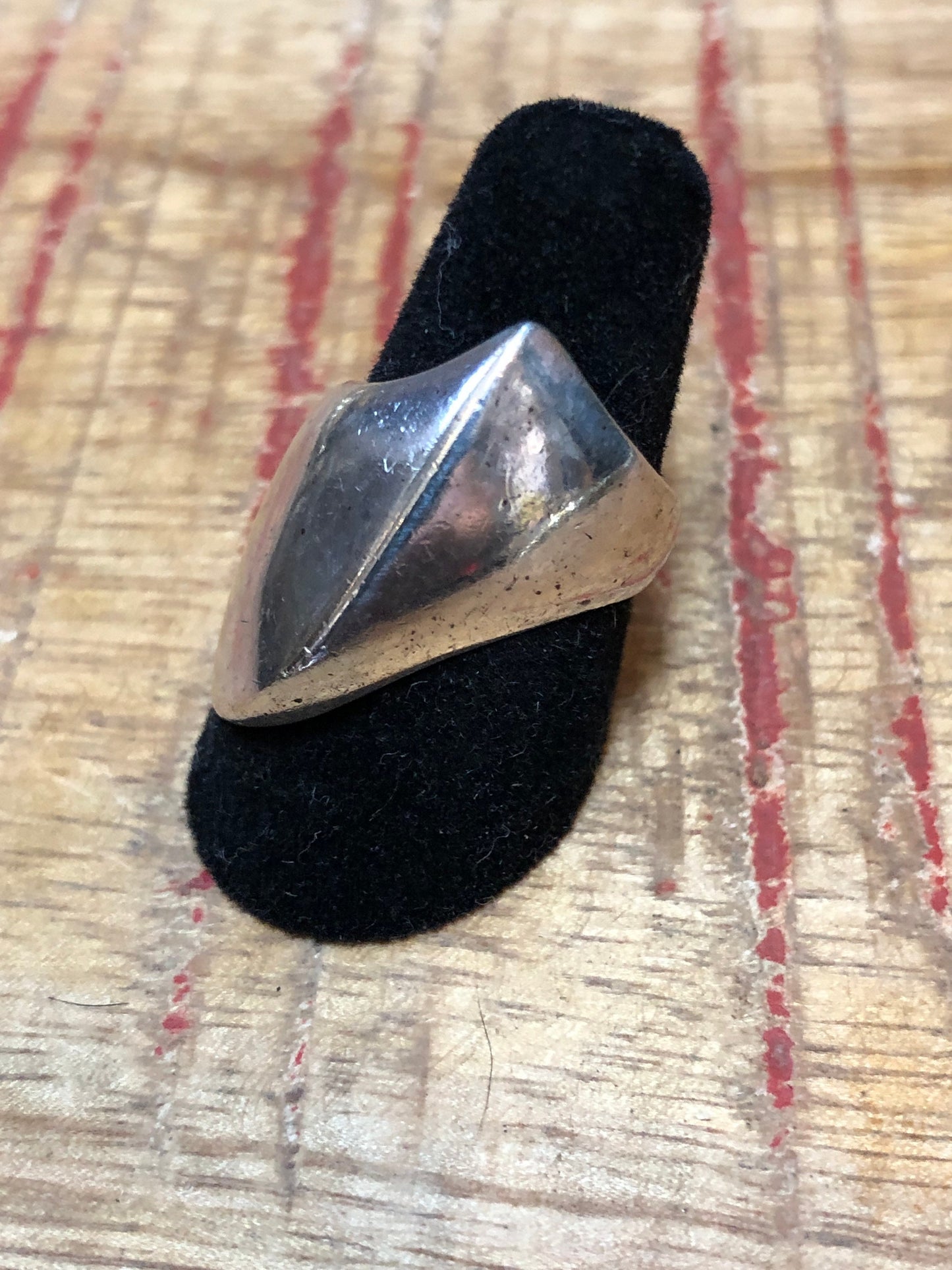 Heavy Cast Sterling Silver Abstract Modern Minimalist Unique Ring