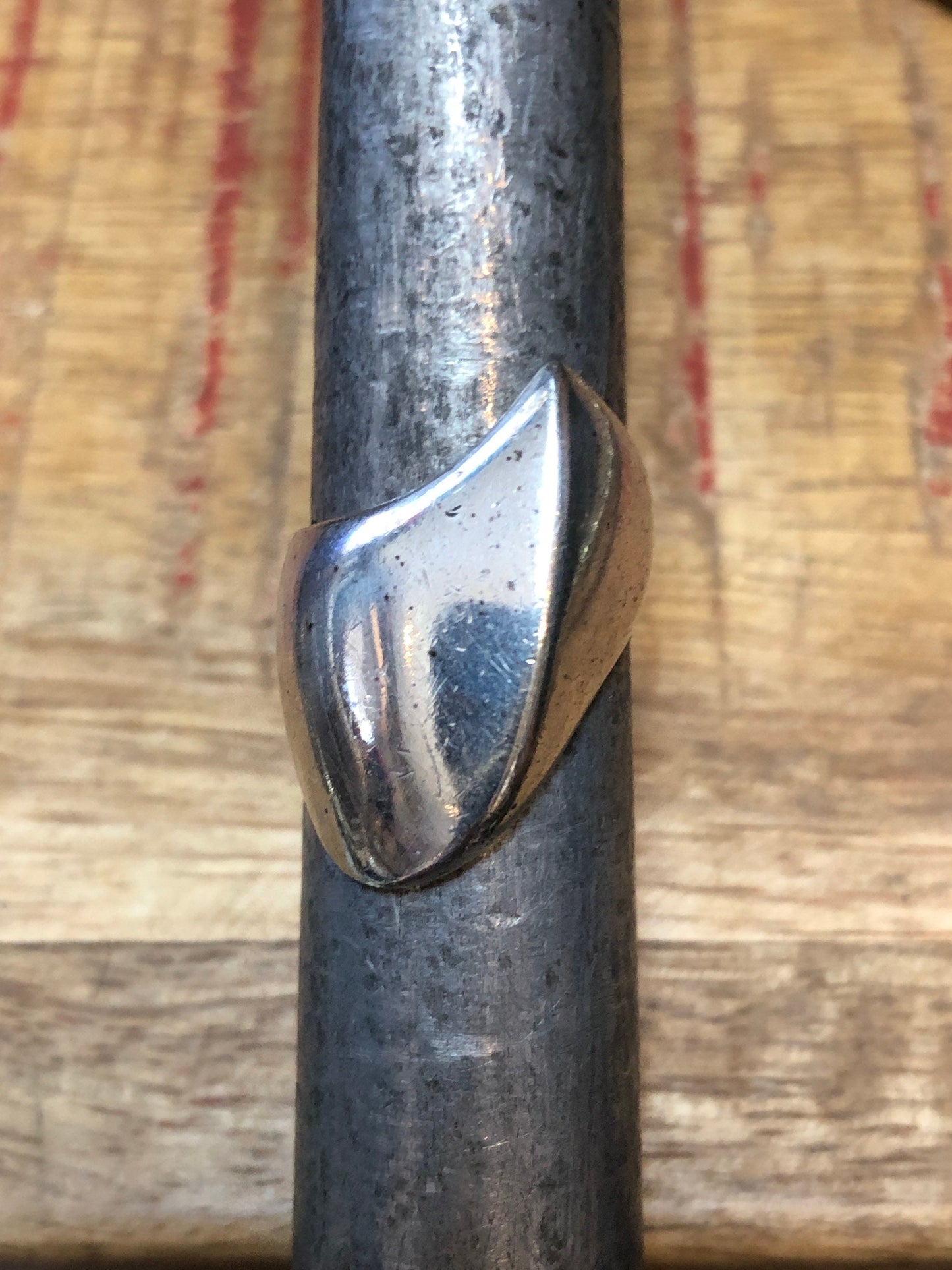 Heavy Cast Sterling Silver Abstract Modern Minimalist Unique Ring