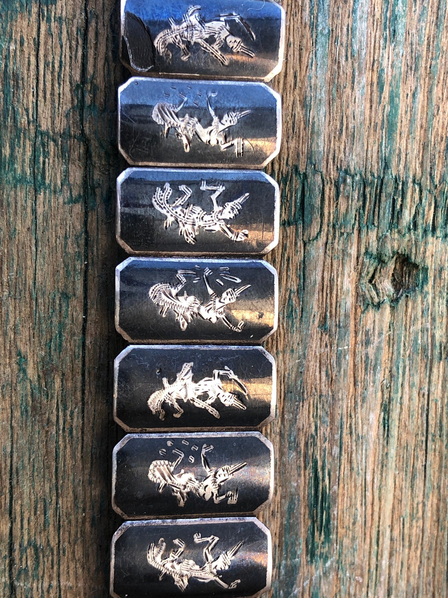 Antique 1940's Siam Sterling Silver Nielloware Hindu Mekkalah, Lightning Goddess & Matcha, Mermaid Queen