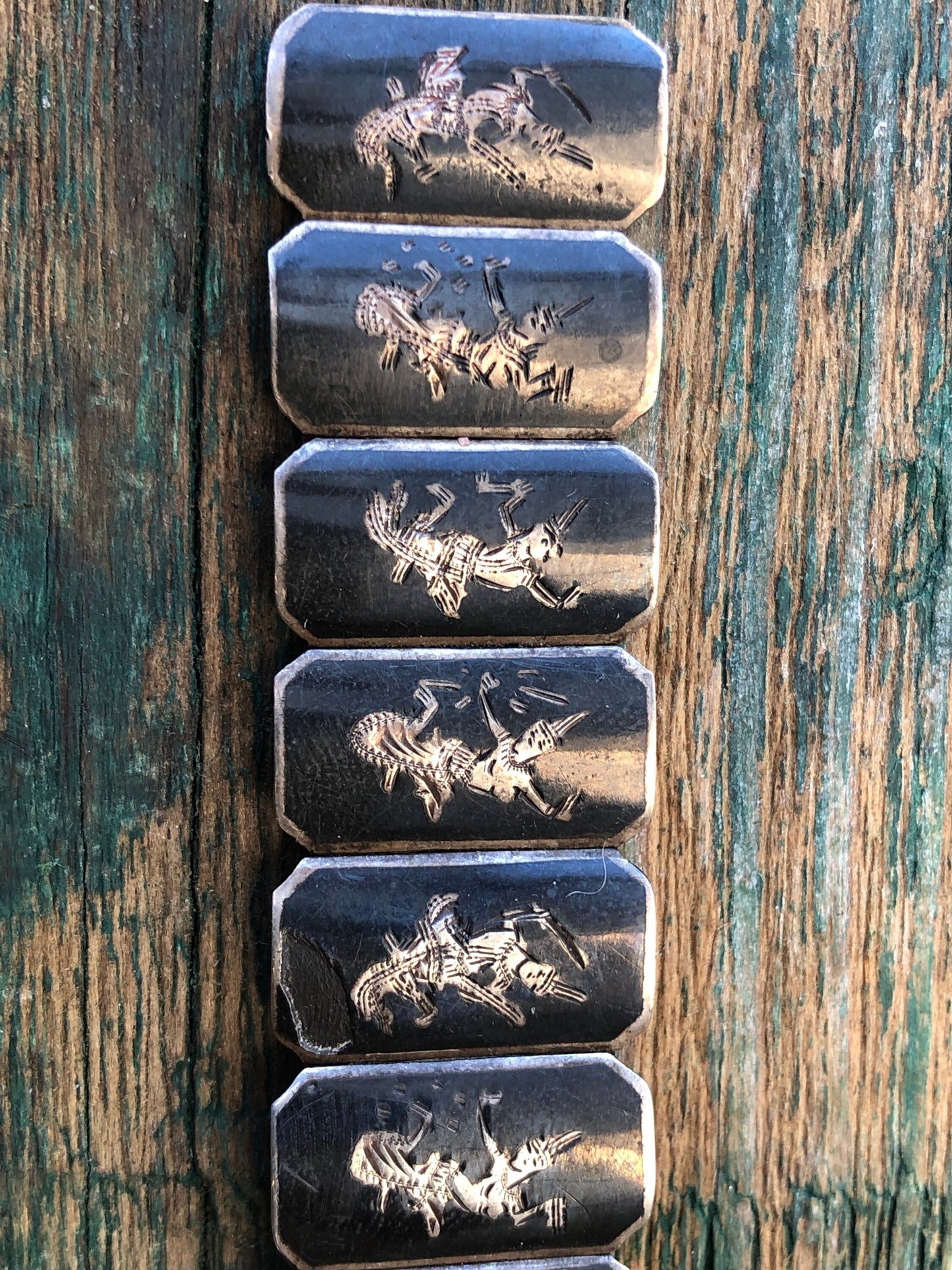 Antique 1940's Siam Sterling Silver Nielloware Hindu Mekkalah, Lightning Goddess & Matcha, Mermaid Queen