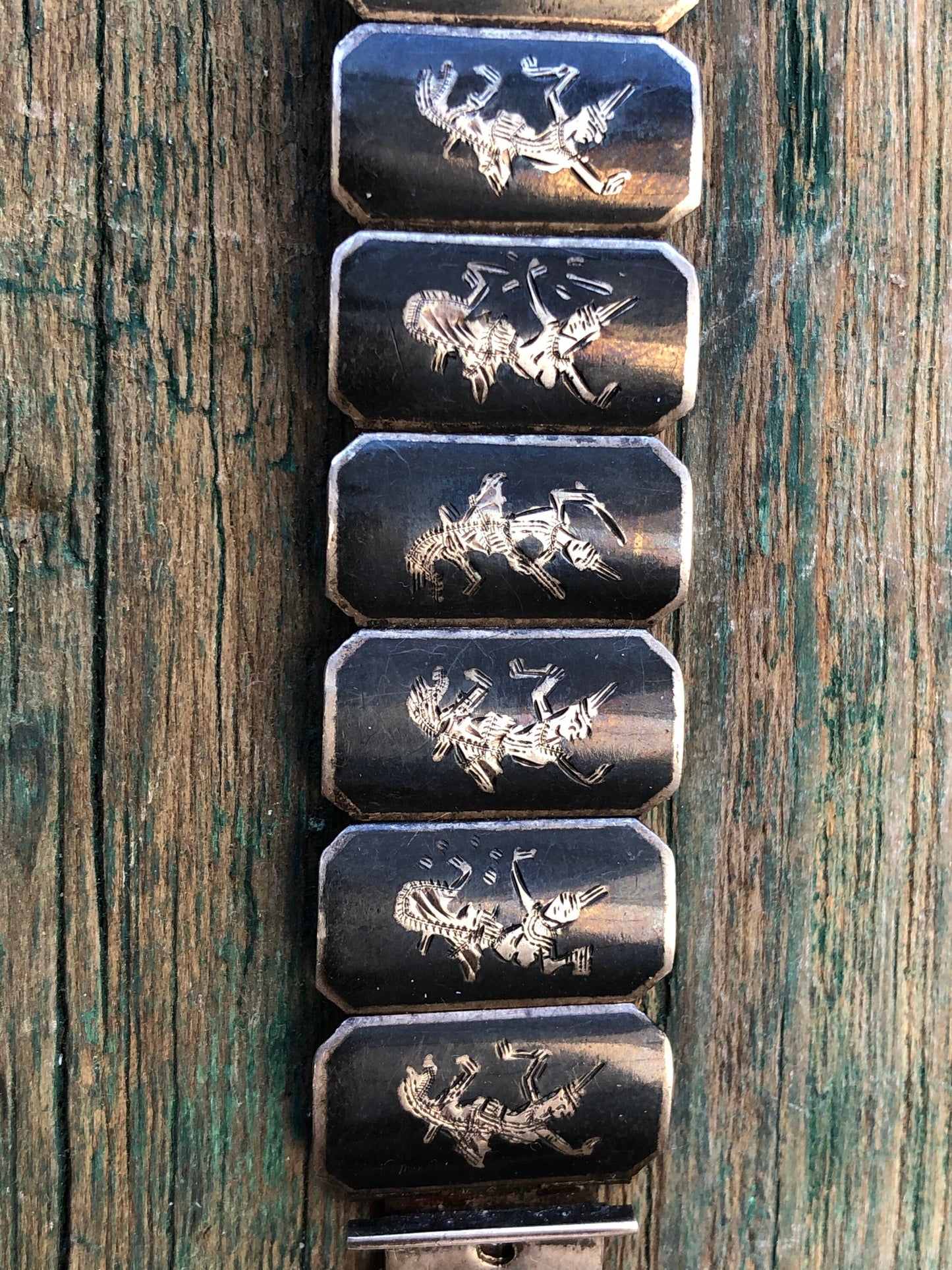 Antique 1940's Siam Sterling Silver Nielloware Hindu Mekkalah, Lightning Goddess & Matcha, Mermaid Queen