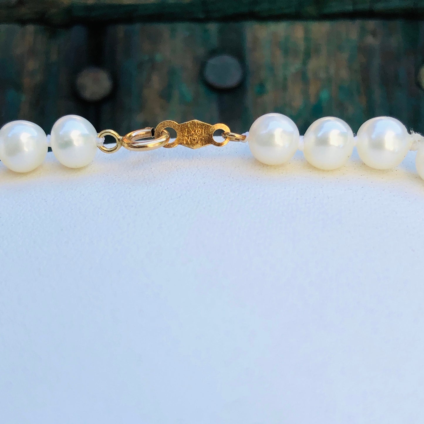 10k gold Freshwater Genuine Pearl Necklace 18”