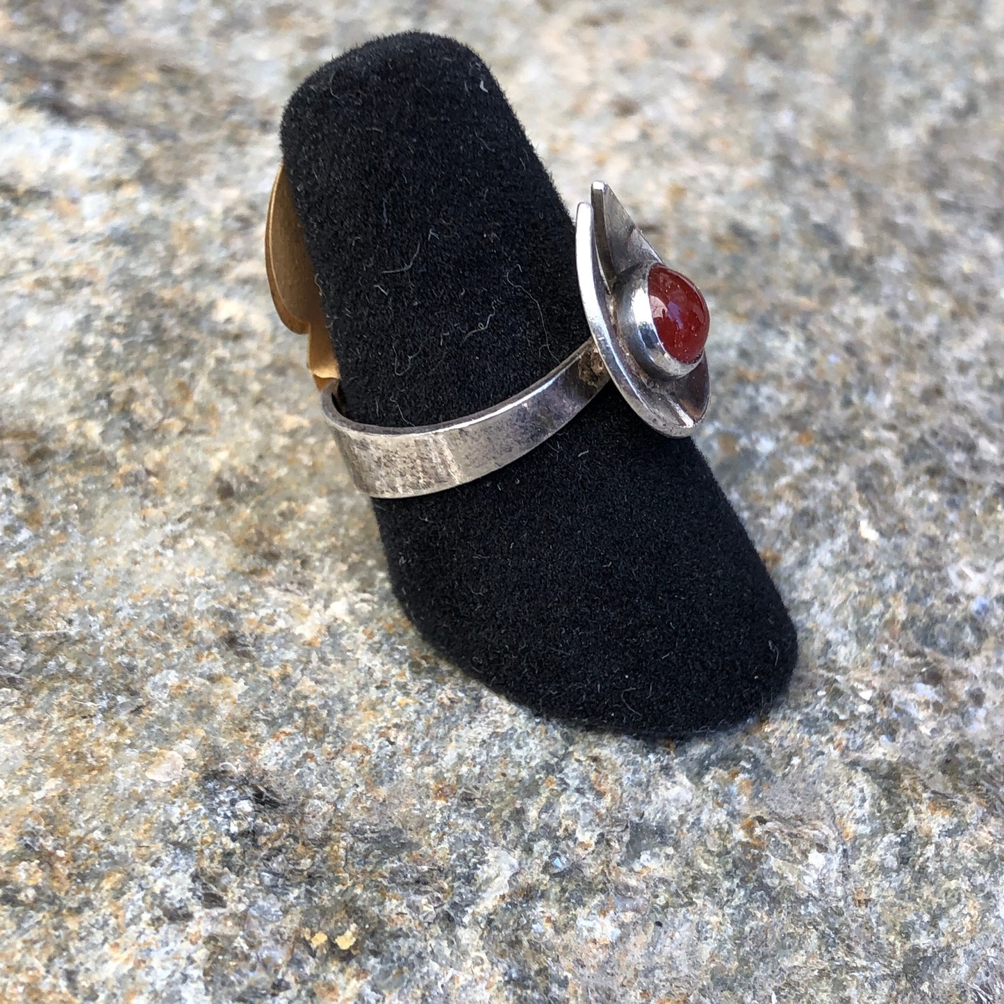 Sterling Silver & Carnelian Israel Ring