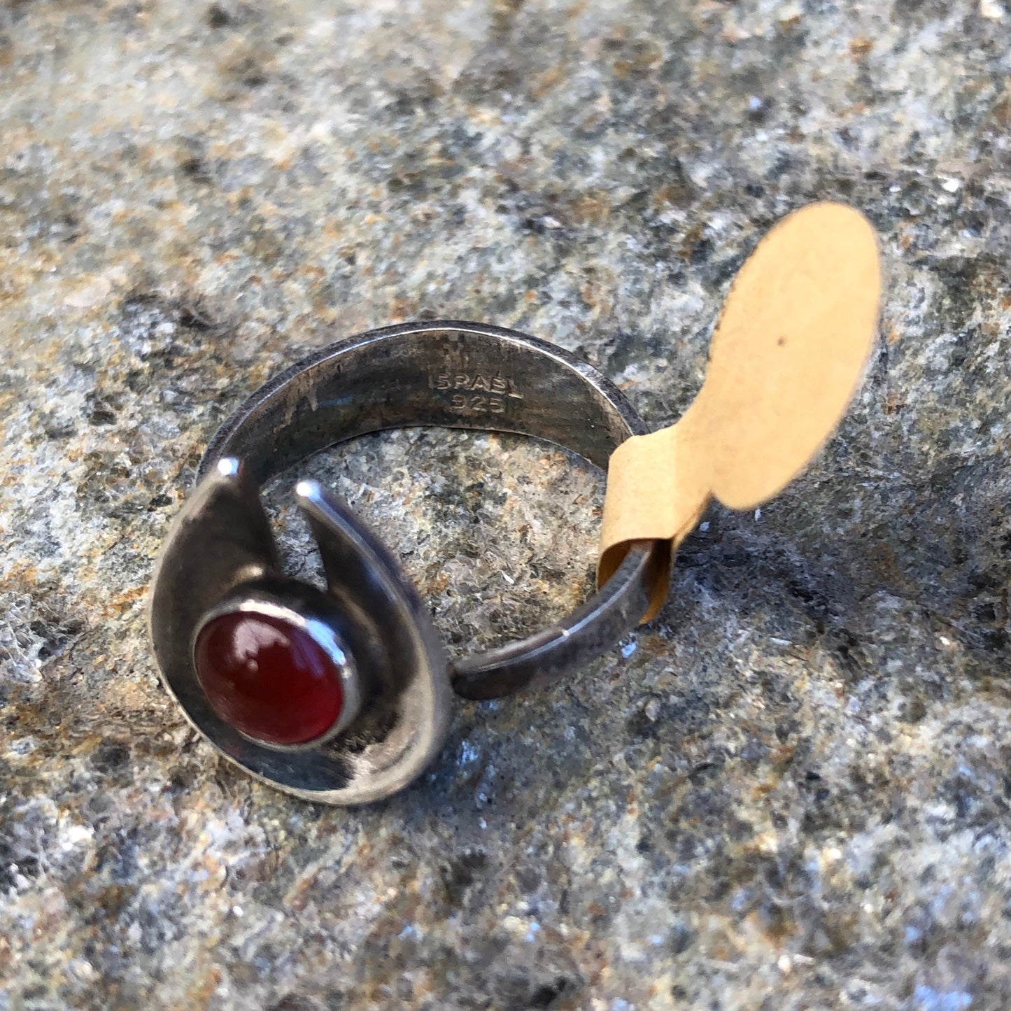 Sterling Silver & Carnelian Israel Ring