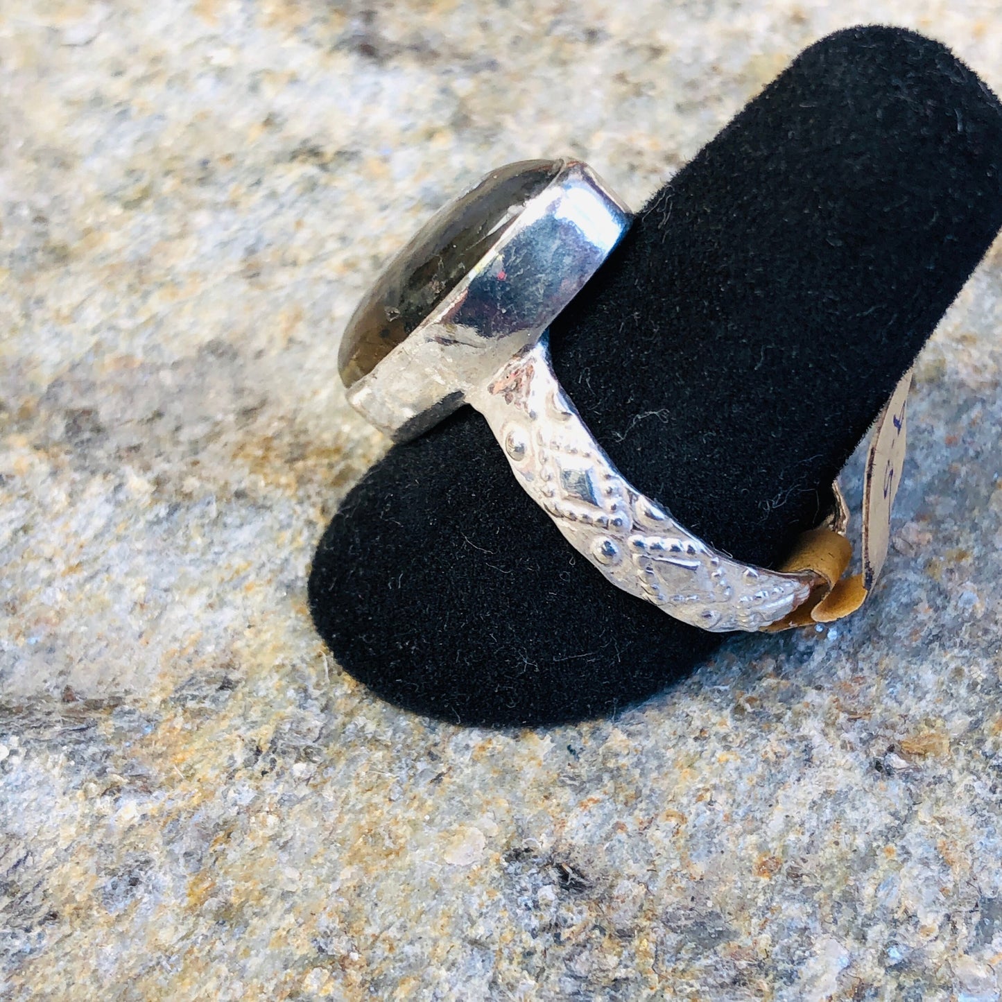 Labradorite Gemstone Bezel Set in Sterling Silver Ring