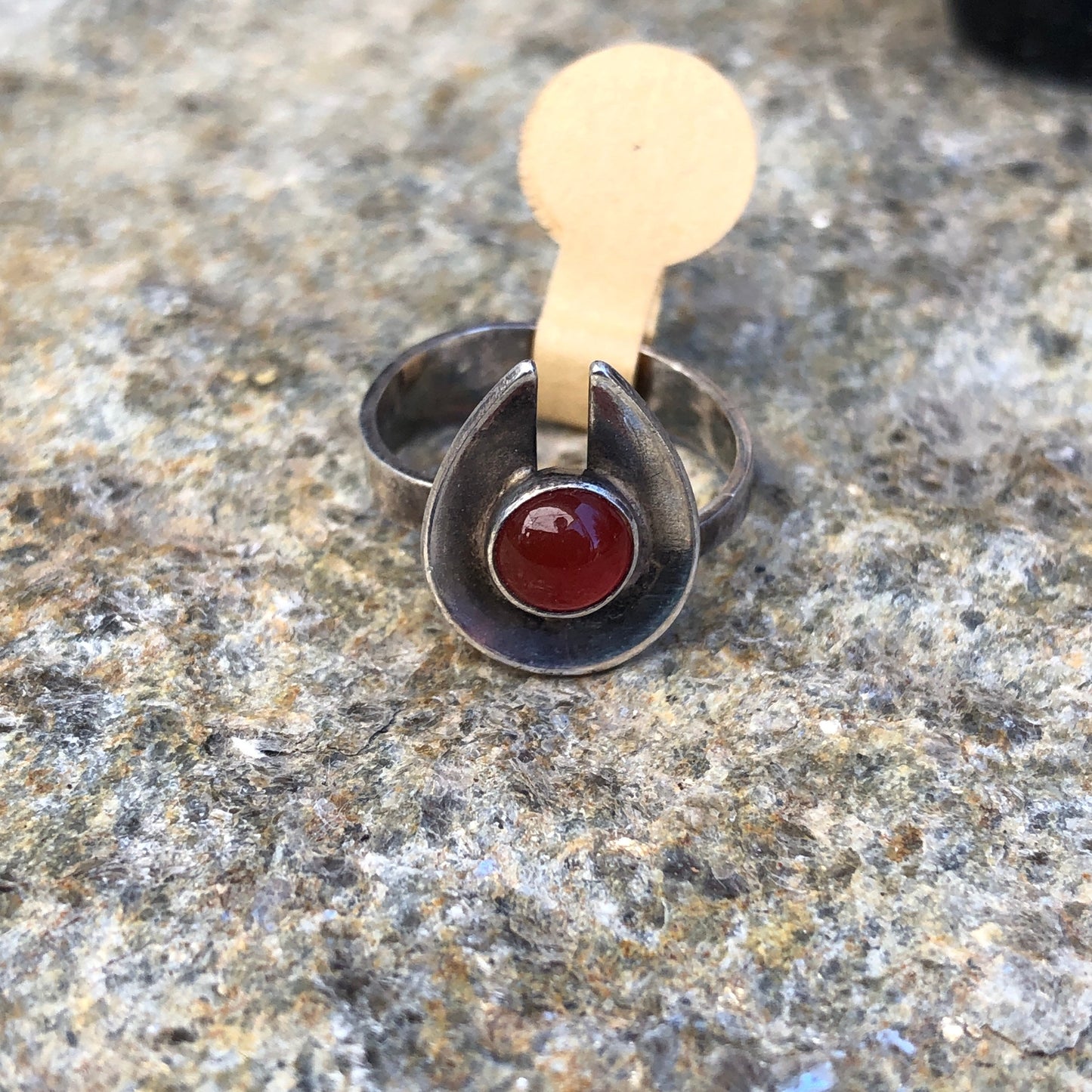 Sterling Silver & Carnelian Israel Ring