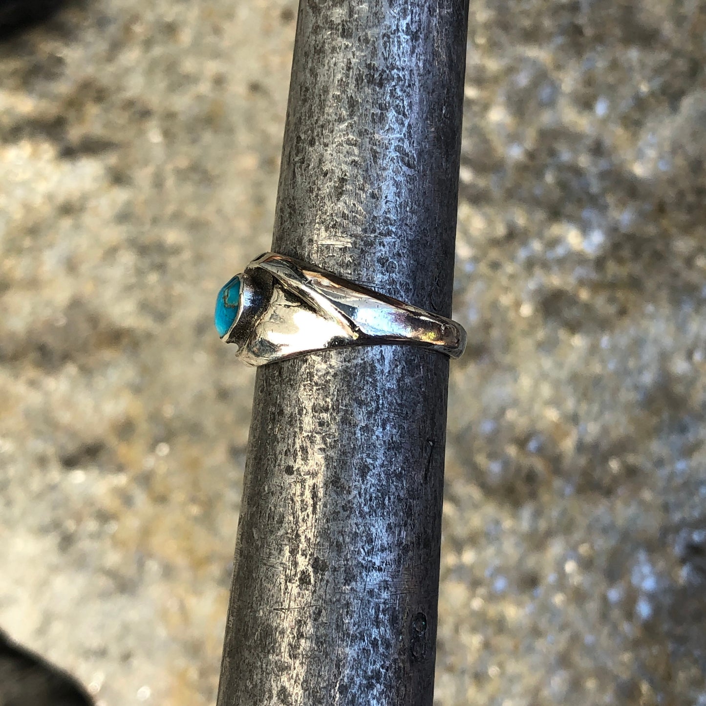 Sterling Silver & Turquoise Cabochon Swirl Ring