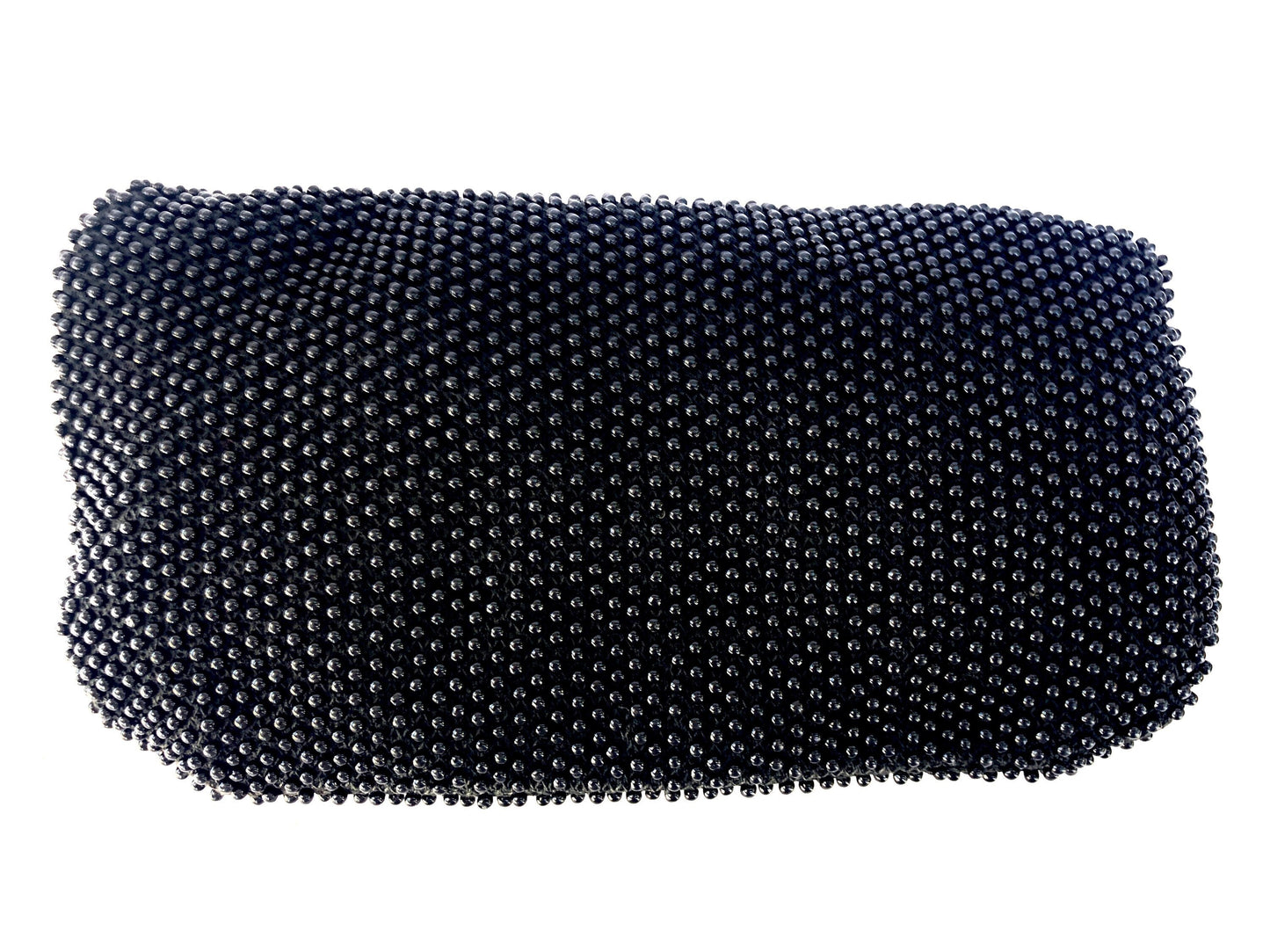 Vintage Black Plastic Bubble Bead Clutch Purse