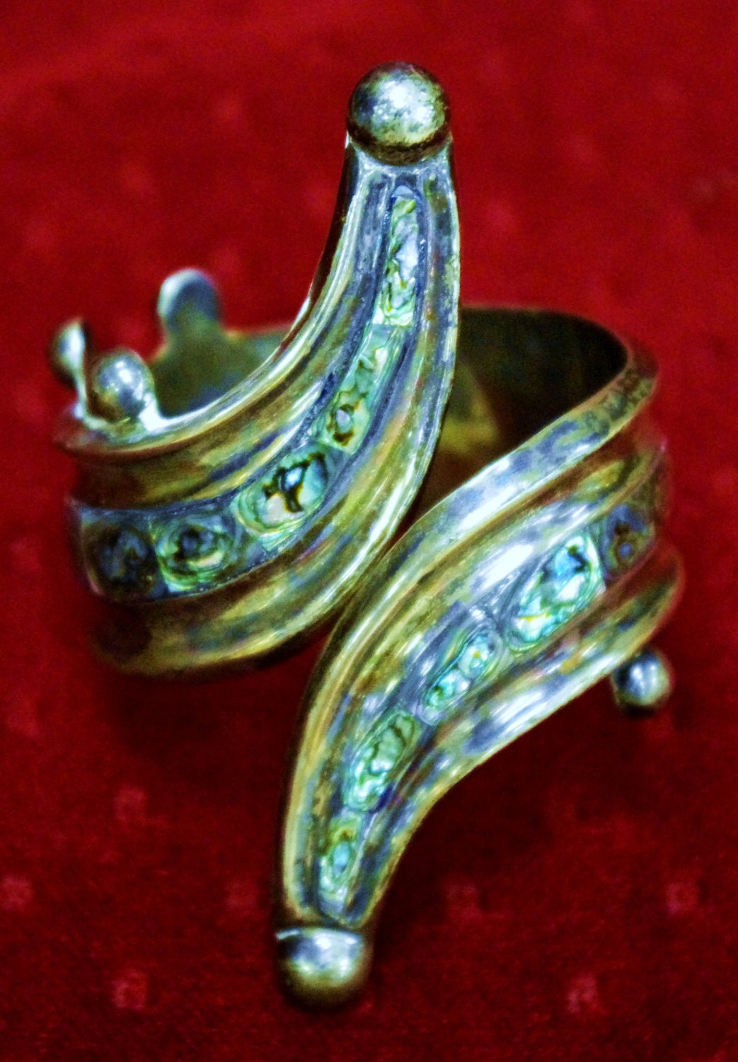 Sterling & Abalone Mexican Hinged Clamper Bracelet