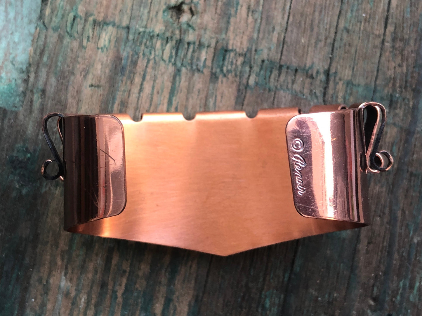 Vintage Renoir Copper Chevron 3D Unique Cuff Bracelet