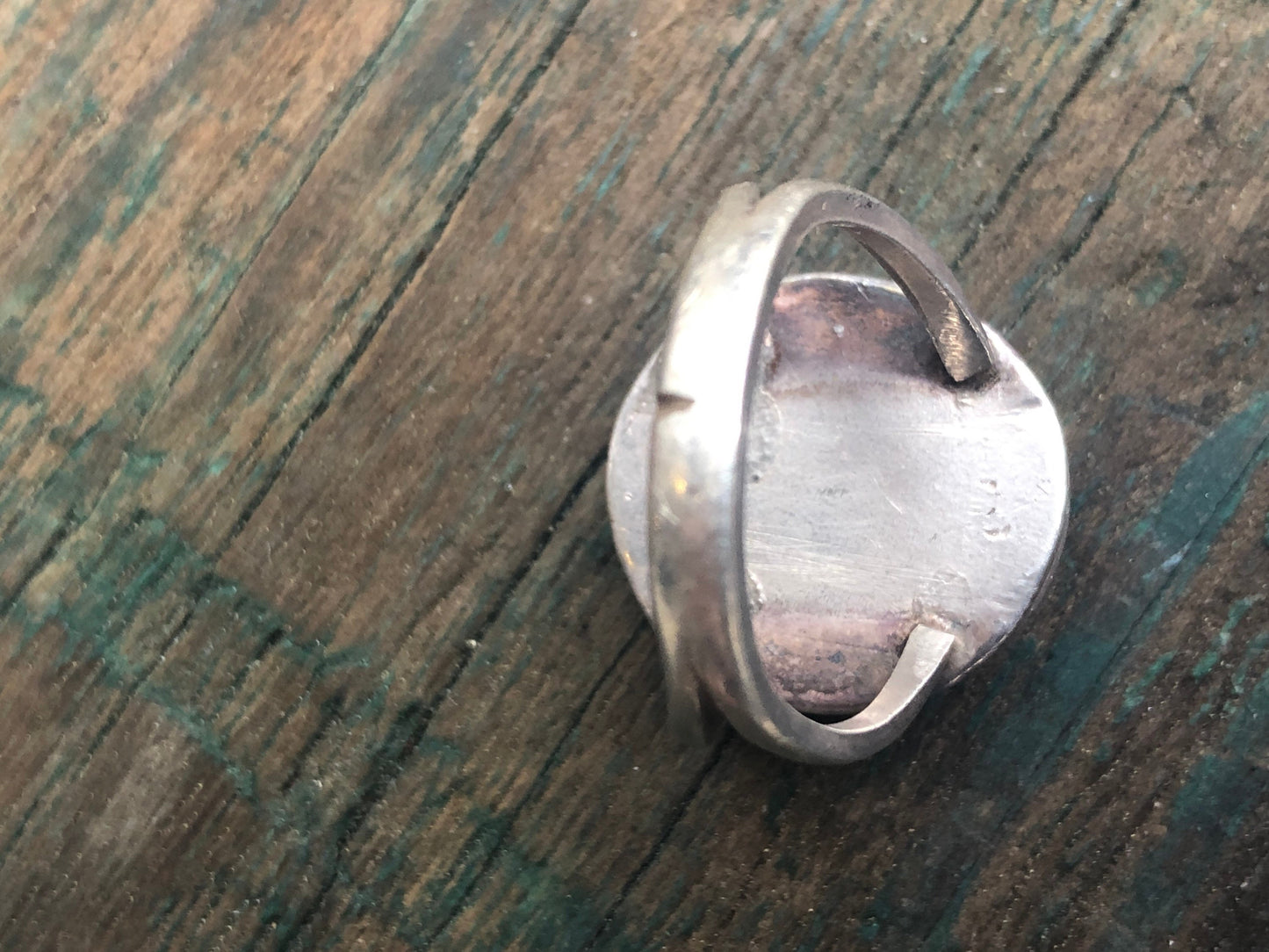 Sterling Silver & Turquoise Bezel Set Vintage Ring