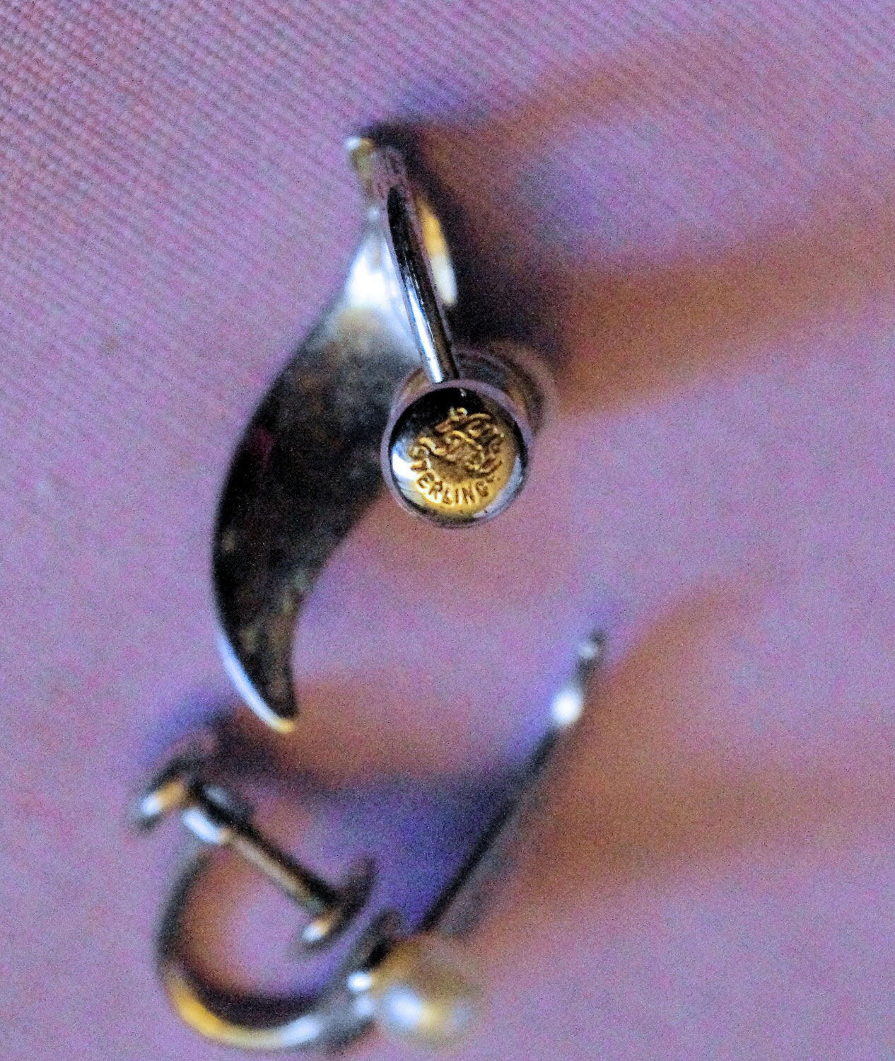 VAN DELL 925 Sterling Silver & Pearl Art Nouveau Brooch & Earring Parure