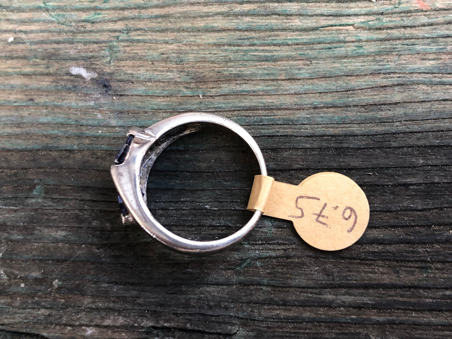 Vintage Purple Blue Triangle Tanzanite & Topaz Gemstone Sterling Ring