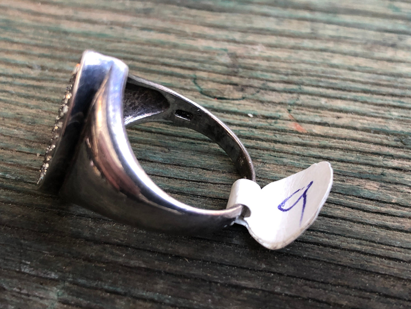 Vintage Super Sparkle Diamond Shaped Zircon Sterling Silver Ring