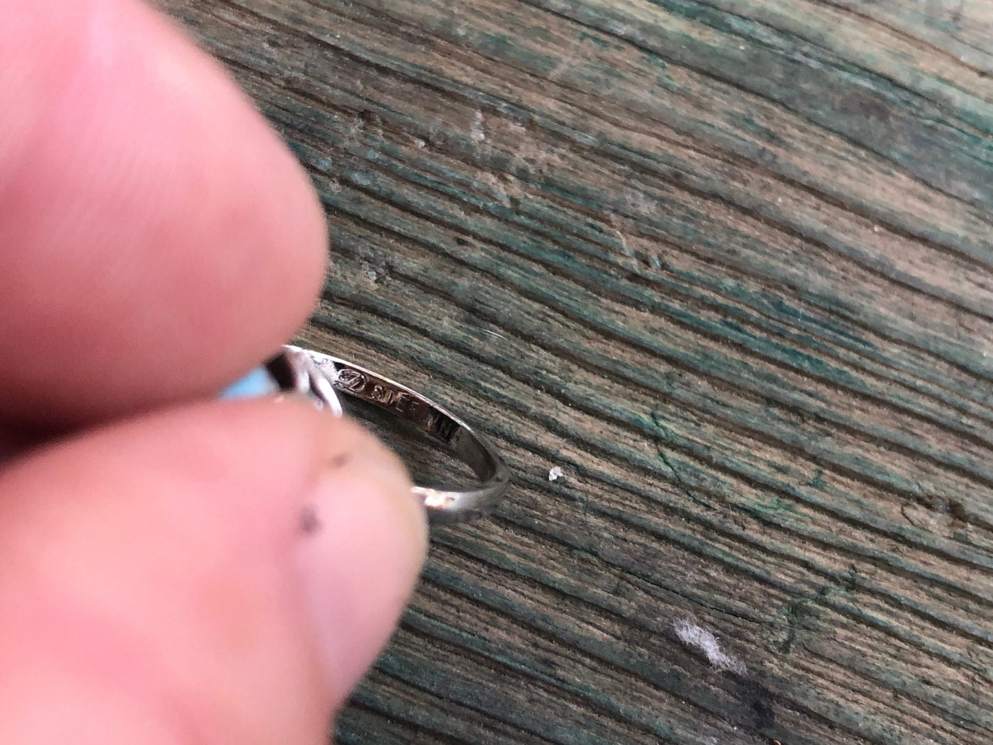 Vintage Sterling Silver & Turquoise Czech Hubbell Art Glass Signed Ring