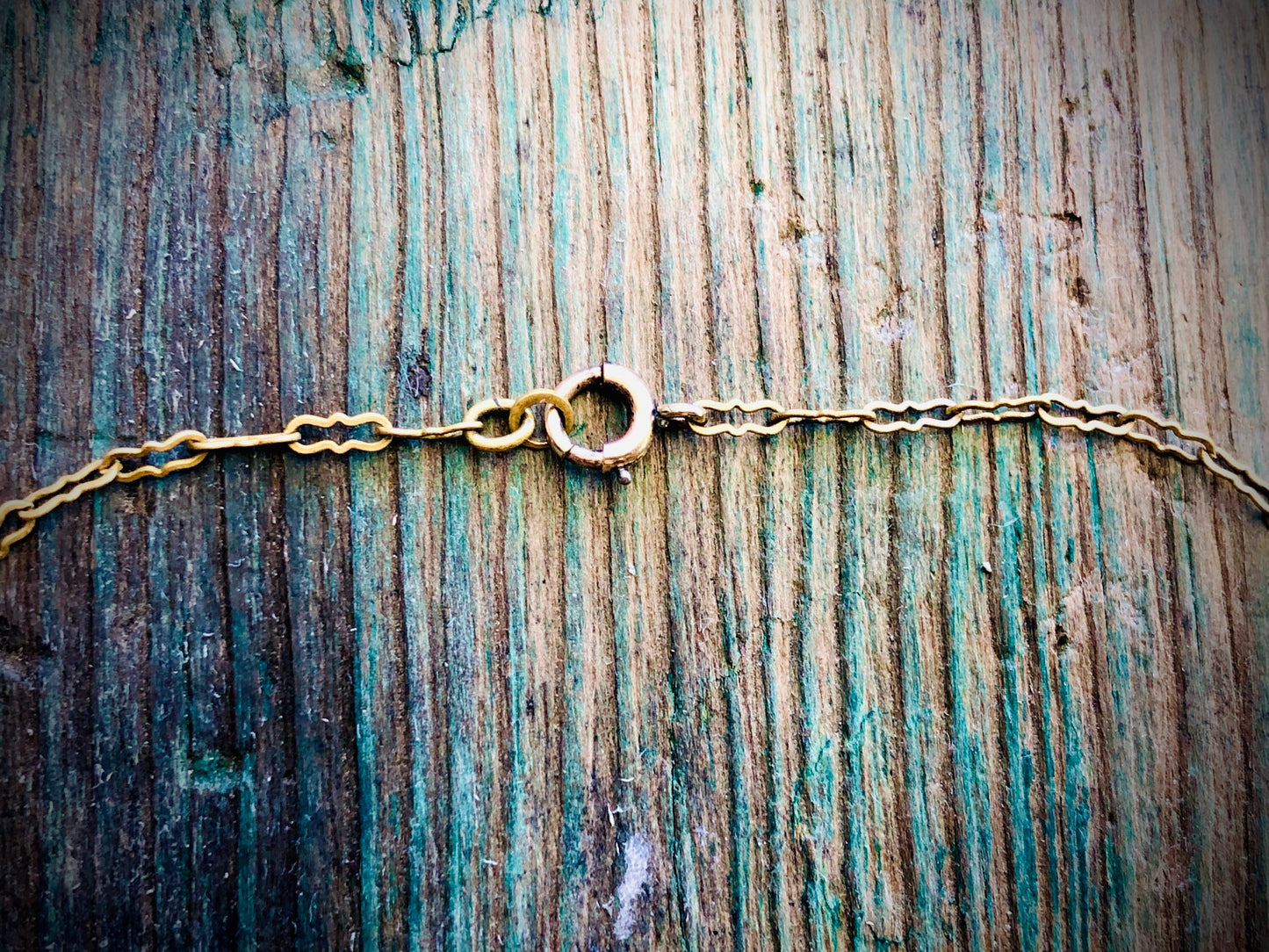 Antique Victorian Dangling Austrian Crystal Necklace on Gilded Gold Brass Peanut Chain