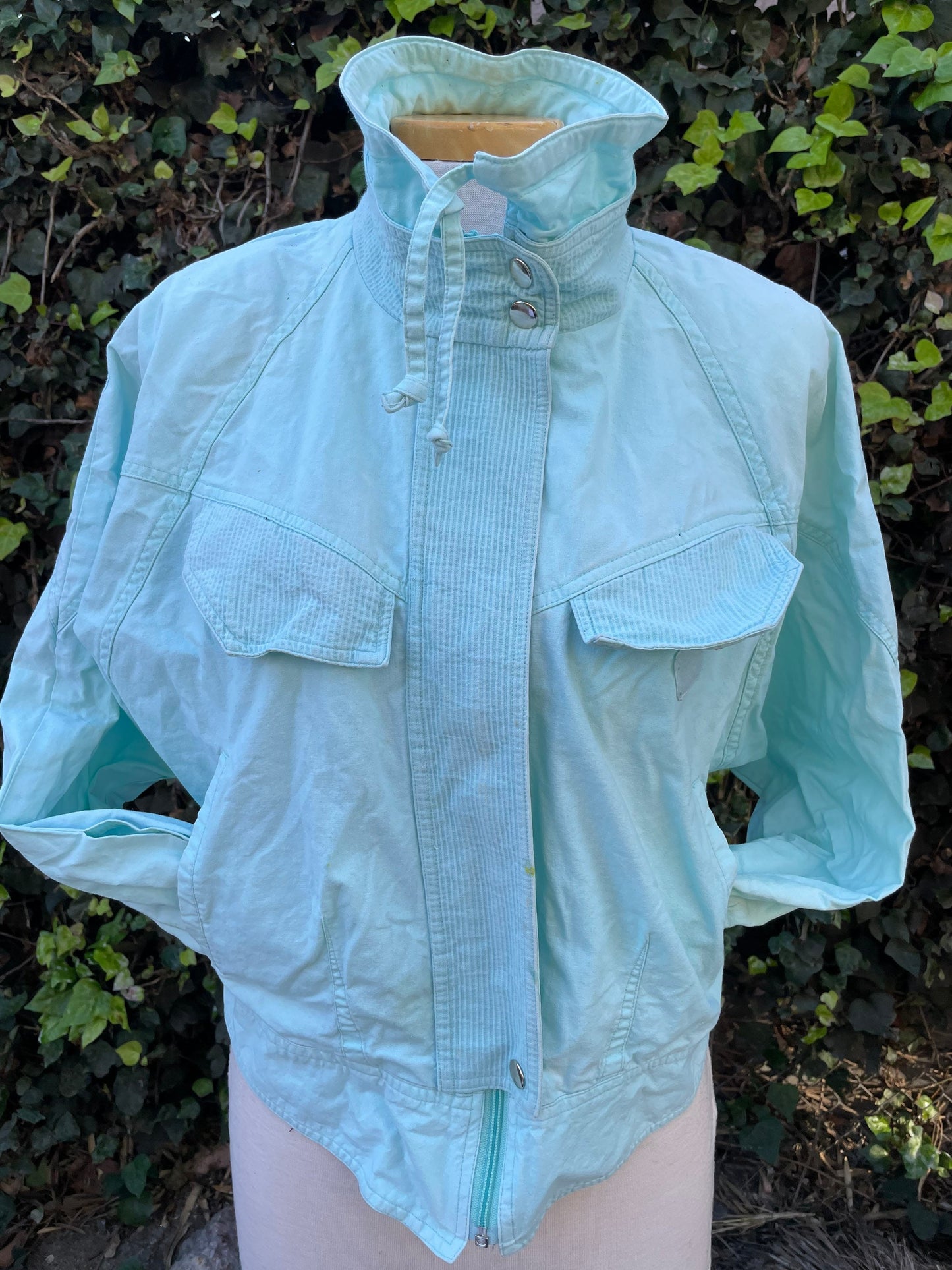 Vintage Breatan Light Blue Bomber Jacket Medium