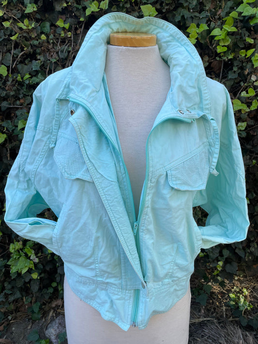 Vintage Breatan Light Blue Bomber Jacket Medium