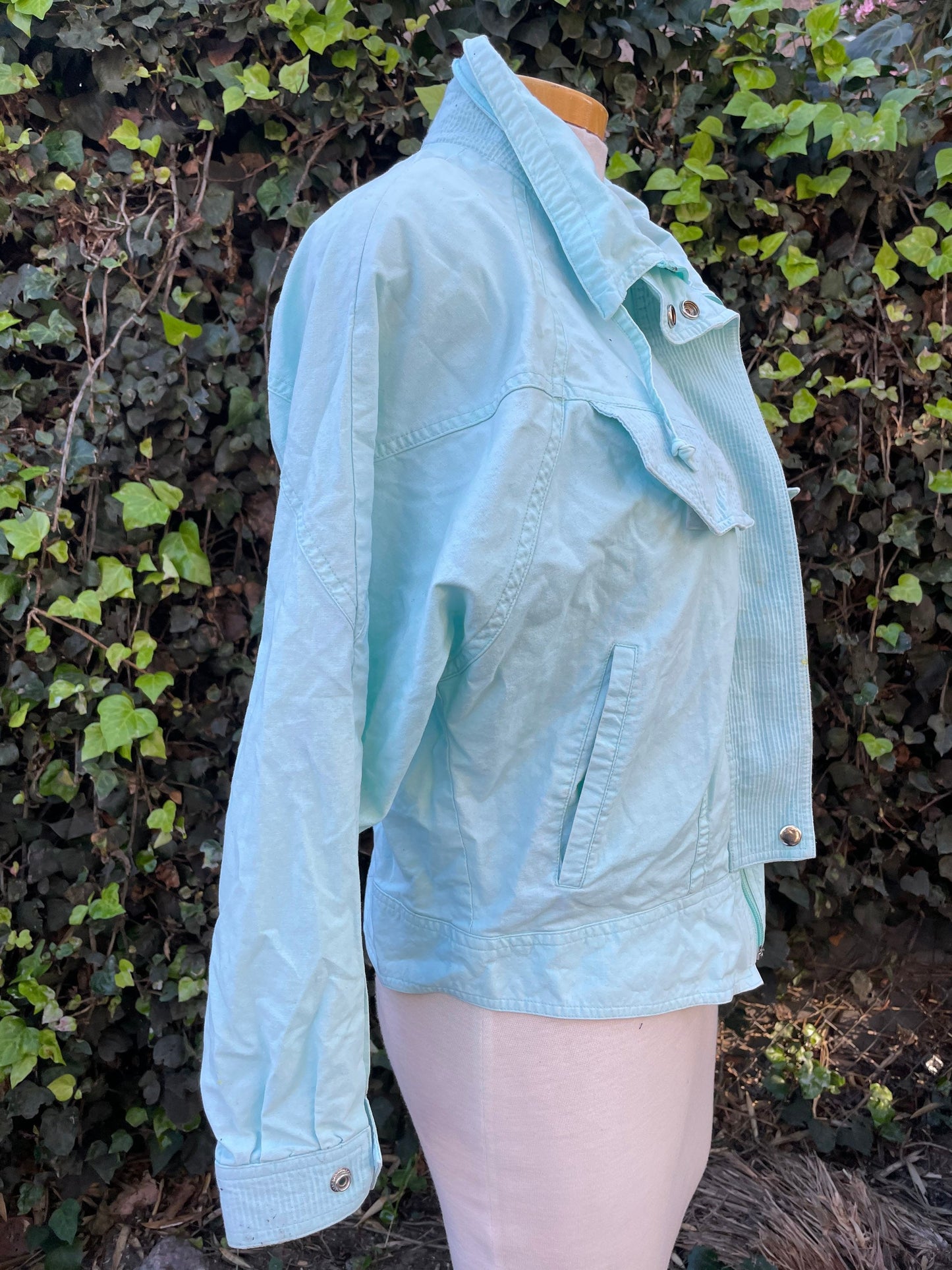 Vintage Breatan Light Blue Bomber Jacket Medium