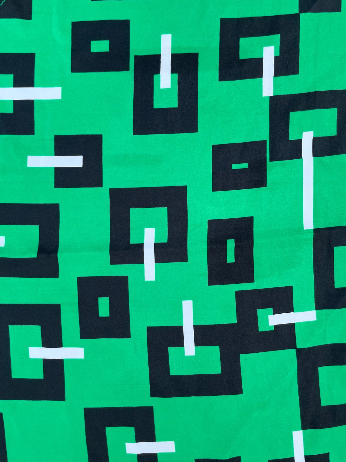 Vintage 1980’s Triangle Geometric Squares Scarf in Green, White & Black