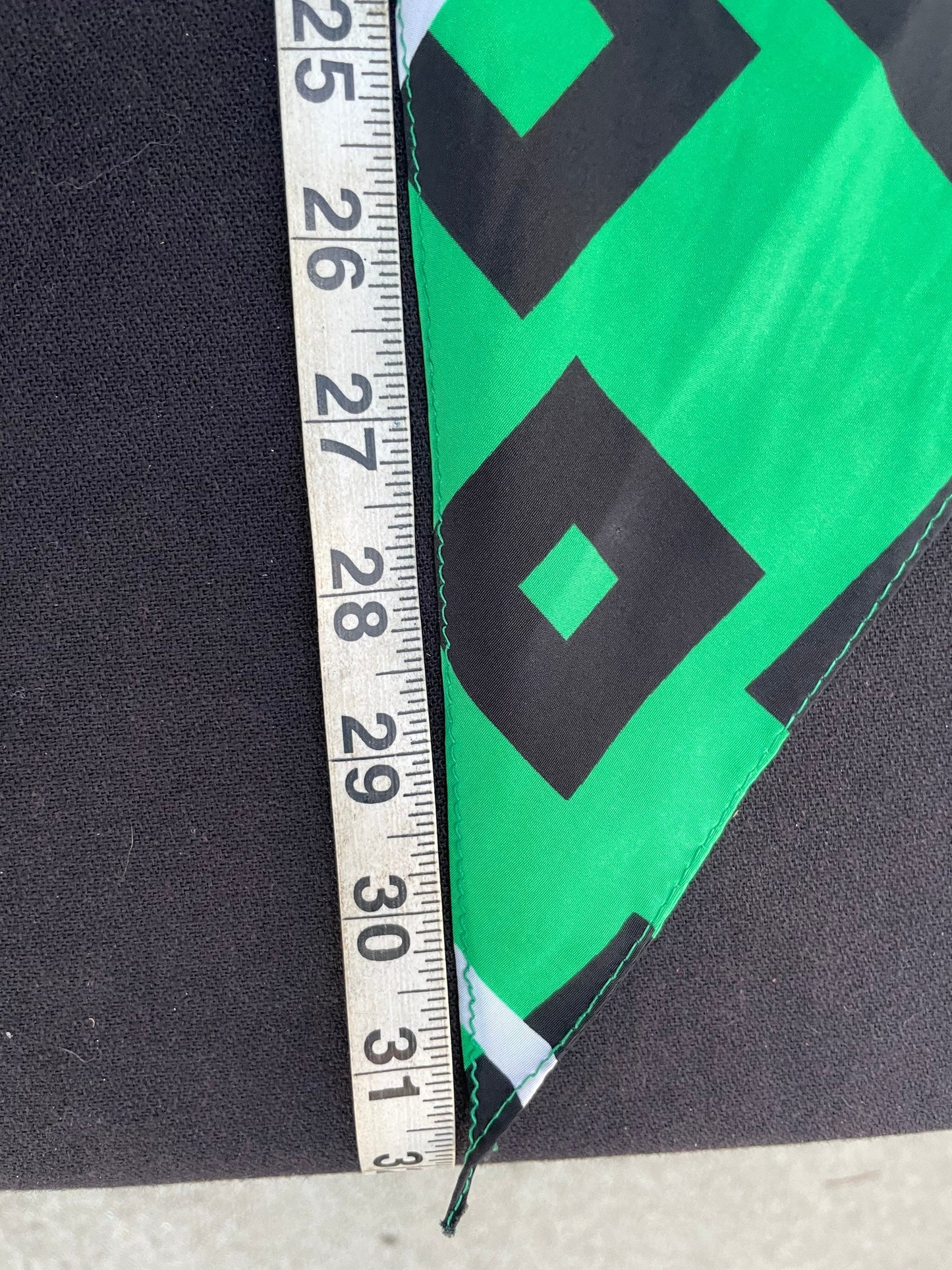 Vintage 1980’s Triangle Geometric Squares Scarf in Green, White & Black