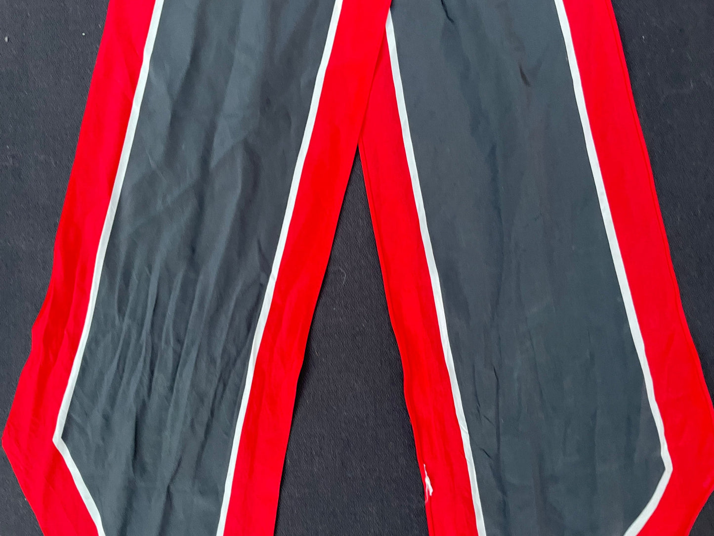 Vintage 1960 Vera Designer Red, Black & White Long Silk Scarf