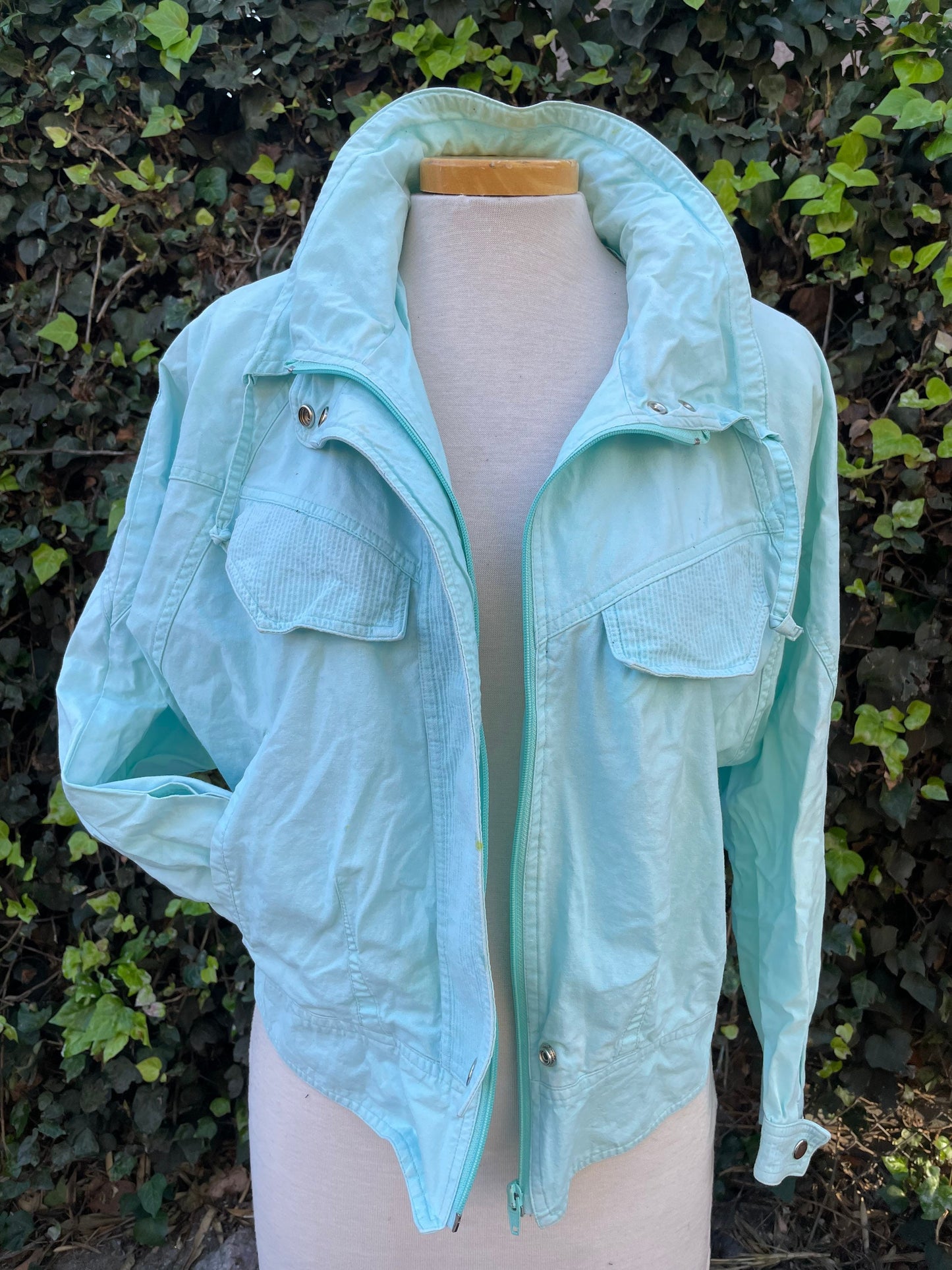 Vintage Breatan Light Blue Bomber Jacket Medium