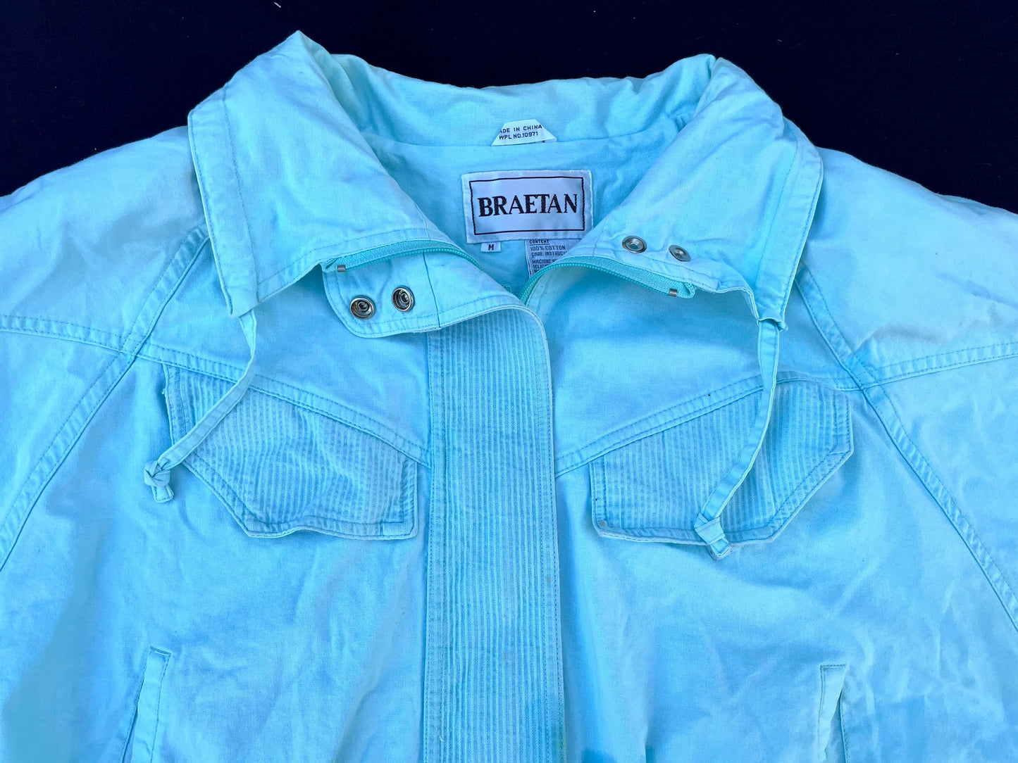 Vintage Breatan Light Blue Bomber Jacket Medium