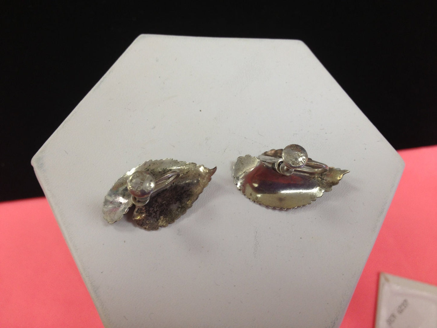 Vintage Sterling Silver Calla Lilly Art Nouveau Mexican Screw Back Earrings