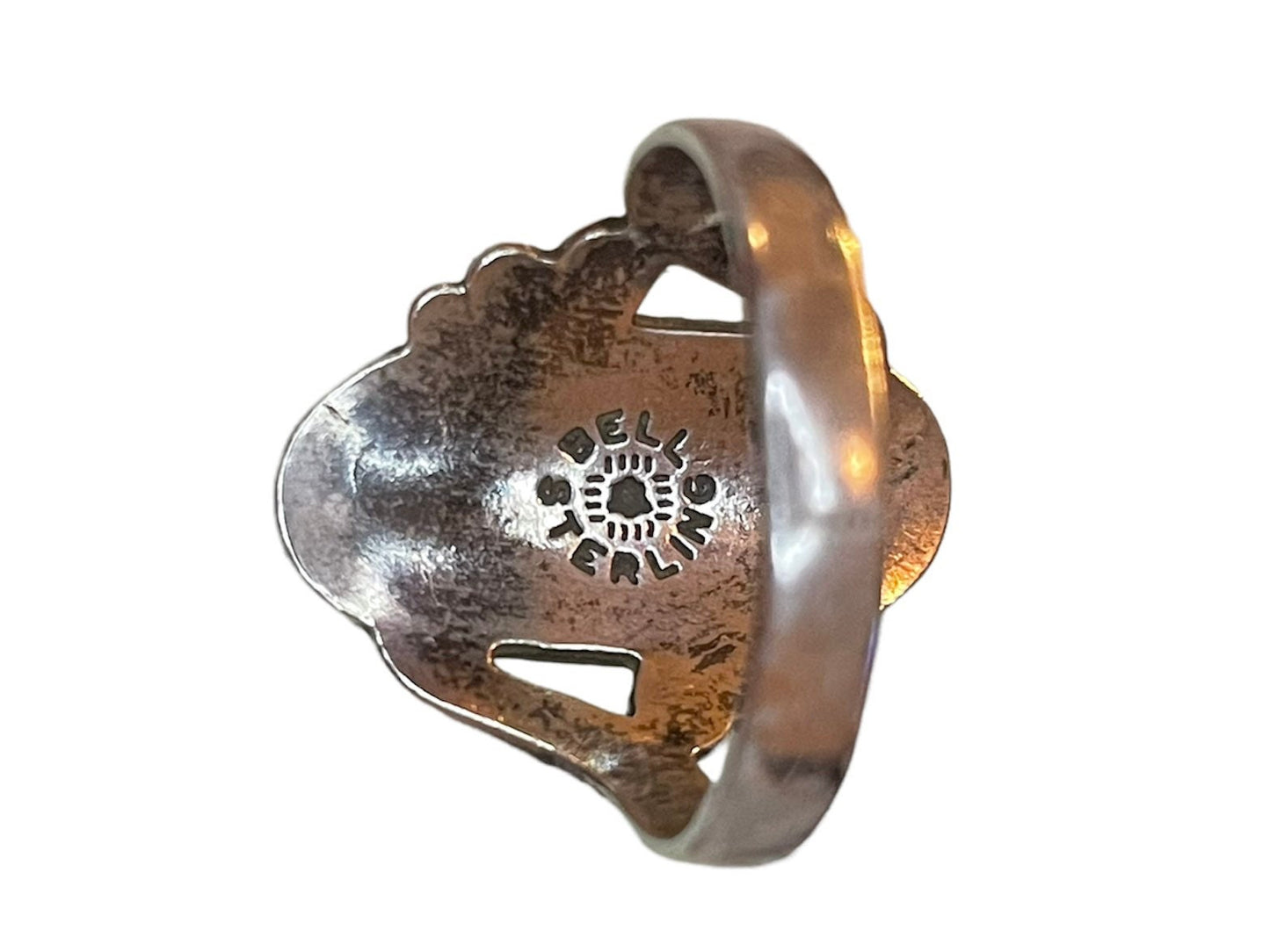 Vintage Sterling Silver & Turquoise BELL Signed Ring