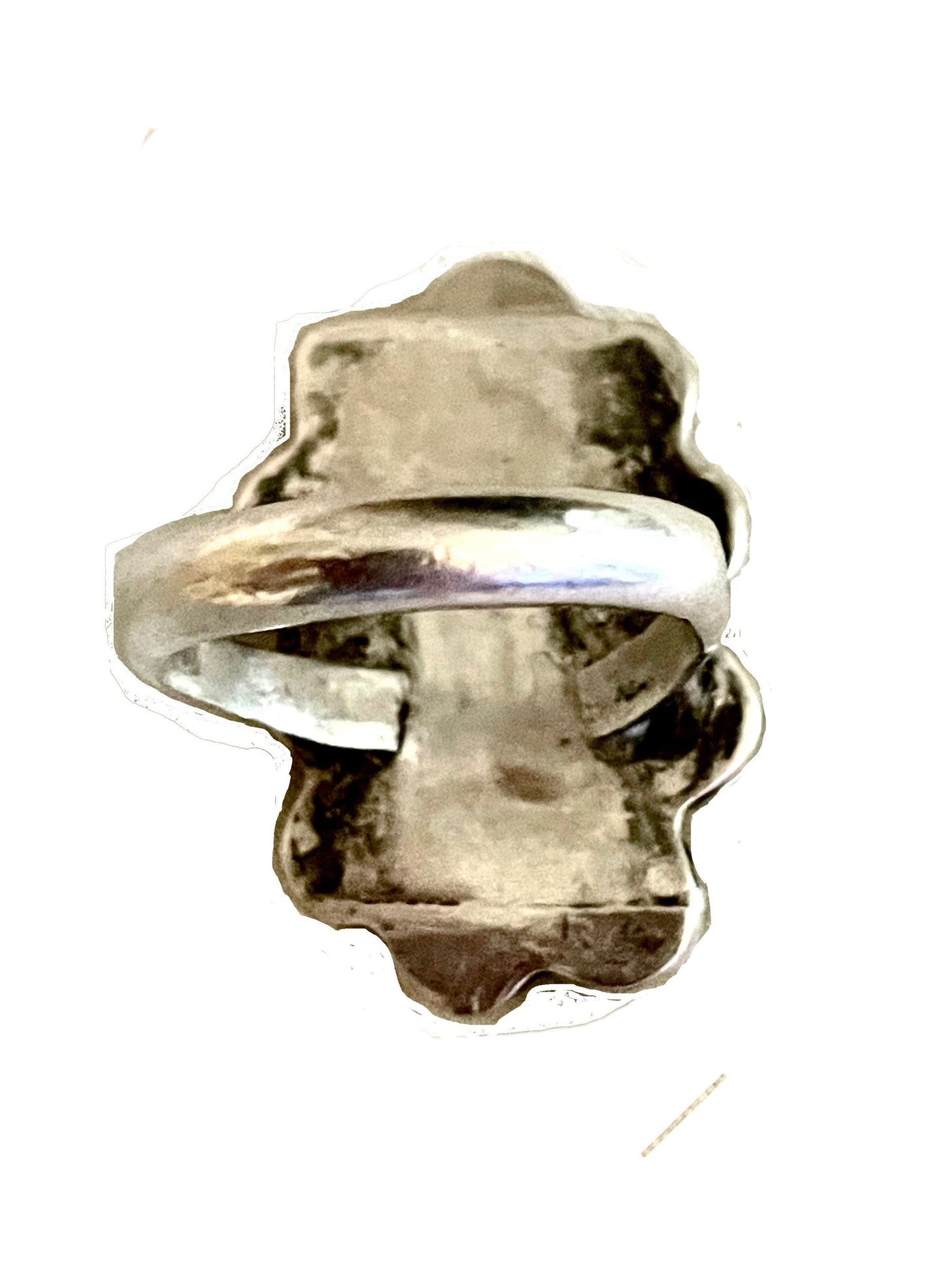 Vintage Native American Large Turquoise Gemstone Flower Sterling Silver Ring