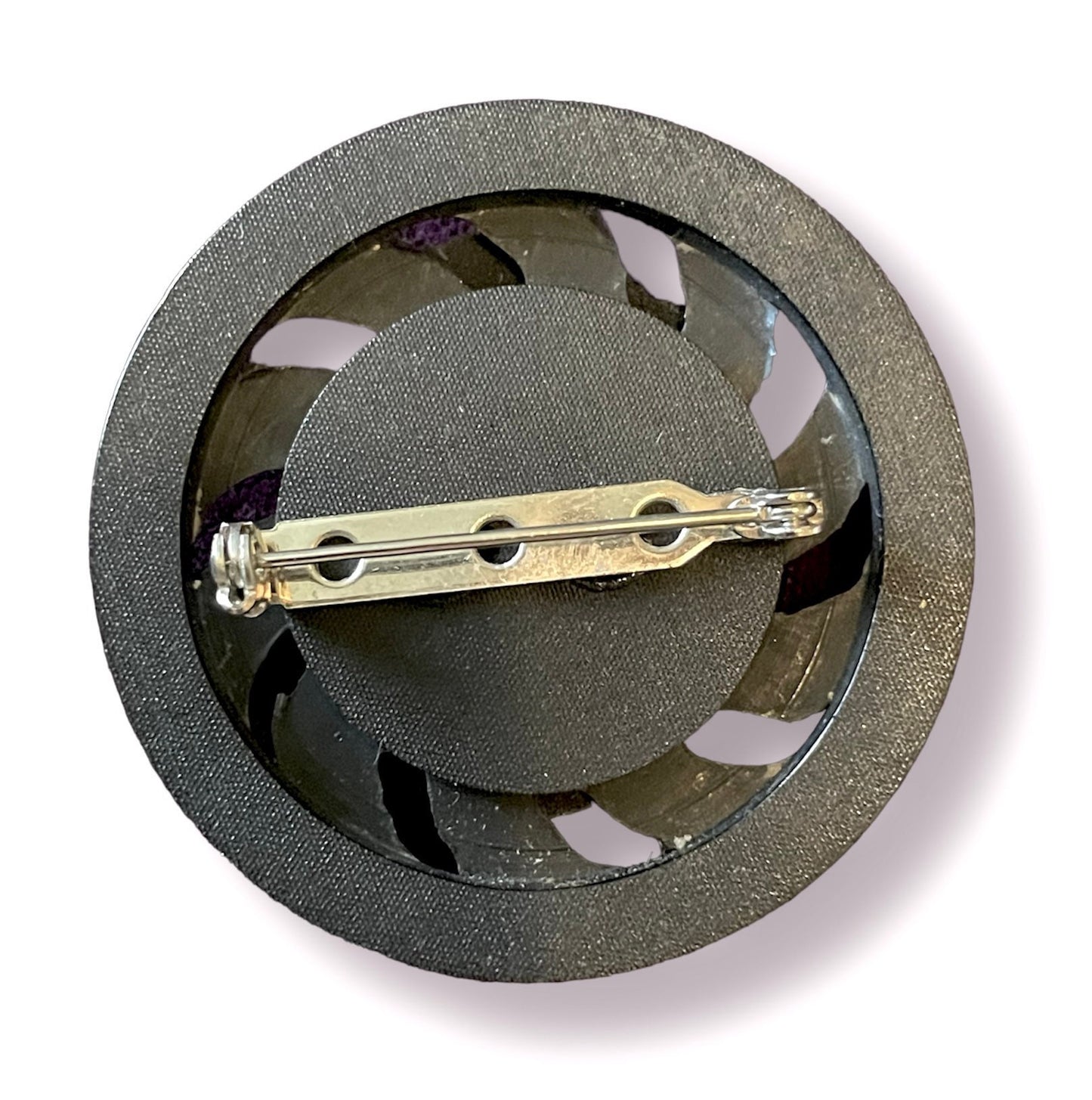 Victorian Molded Early Plastic Mourning Cameo Brooch