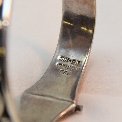 Vintage Taxco Mexican Sterling Silver Daisy Flower Clamper Bracelet