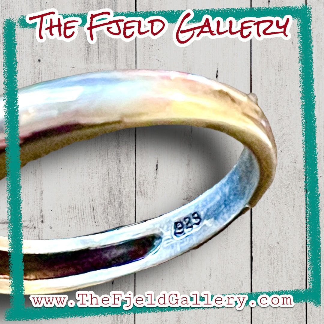 Aquamarine & Blue Fire Opal Floral Filigree Sterling Silver Ring