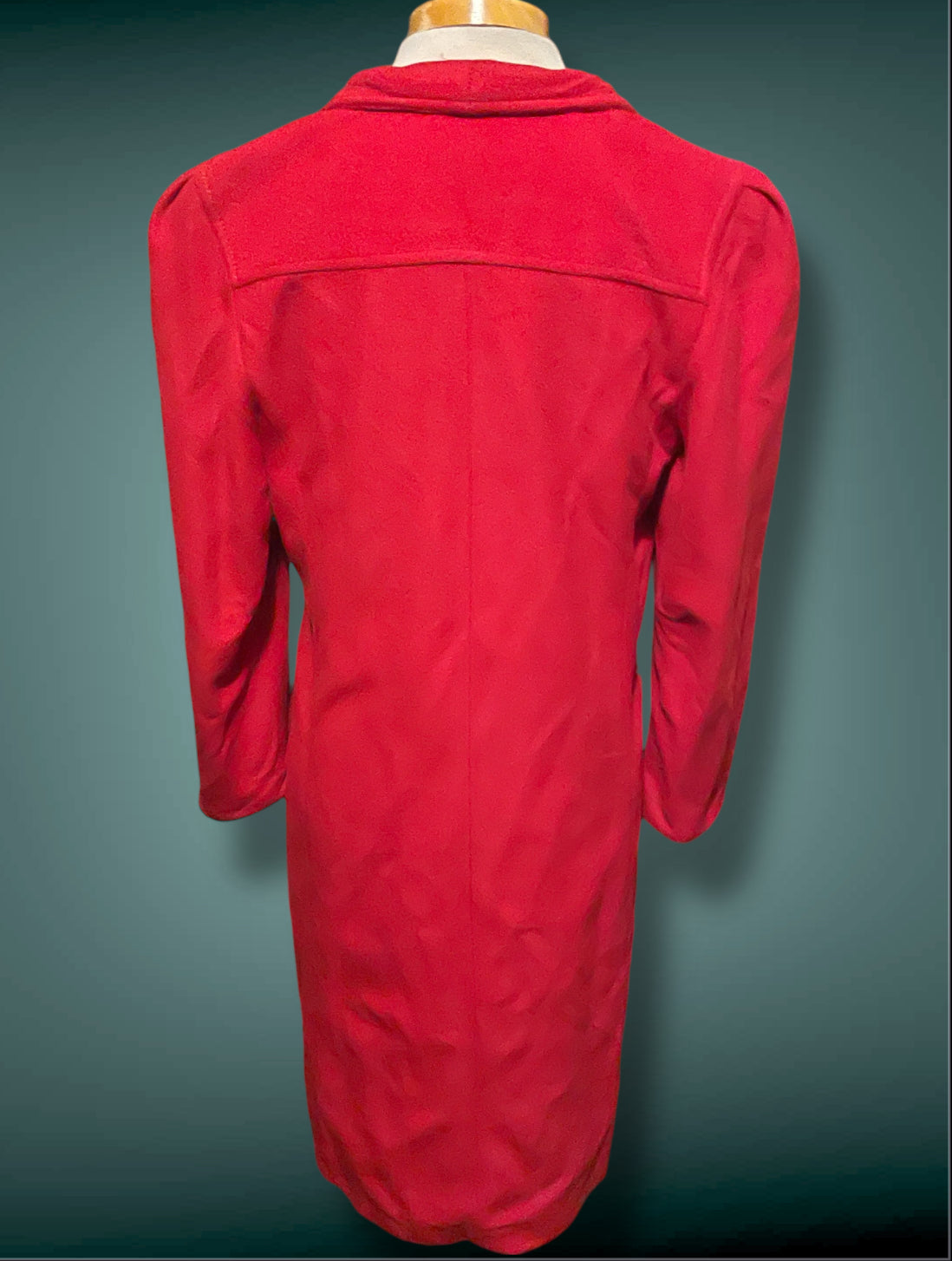 1960’s Red Faux Cashmere Long Wellington Overcoat