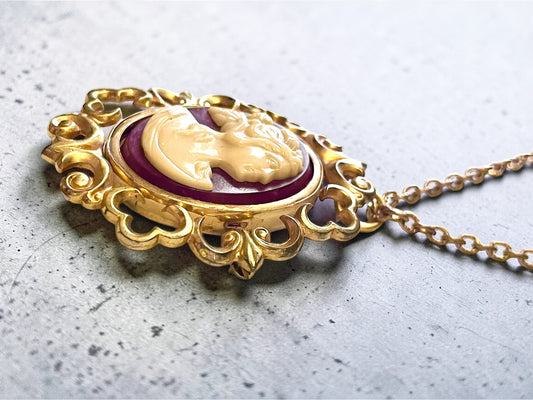 Victorian Spinning Cameo Photo Frame Pendant Necklace