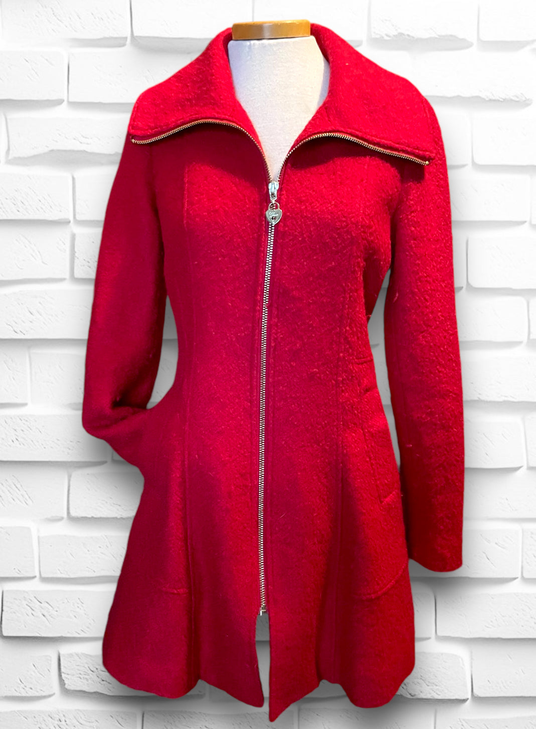 Vintage 1990’s Red Wool Long Guess Coat