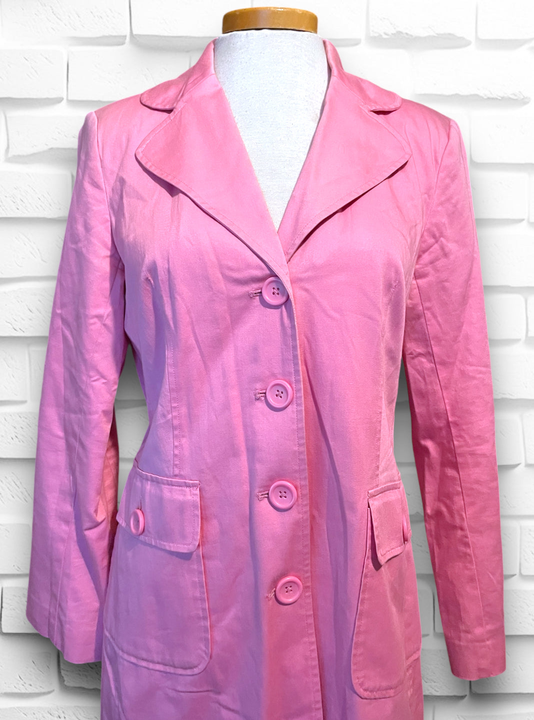 Vintage Baby Pink Long Trench Coat