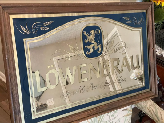 Vintage Löwenbräu Advertising Mirror