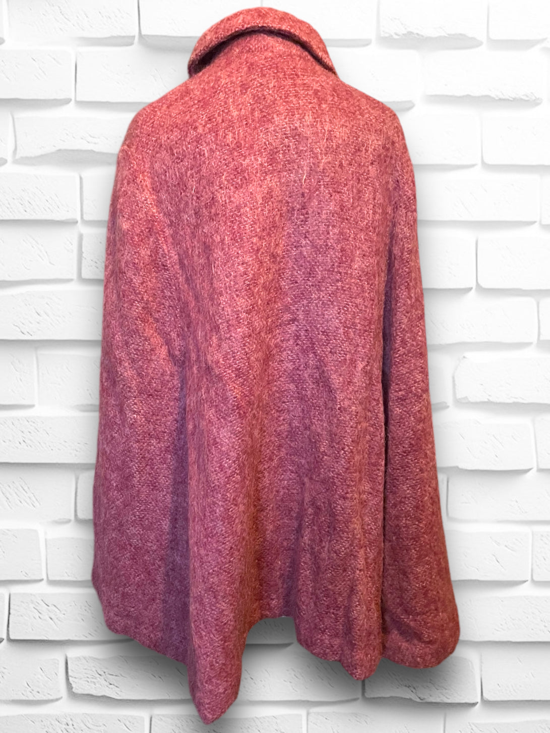 1960’s Mohair Red Pink Button Up Cape