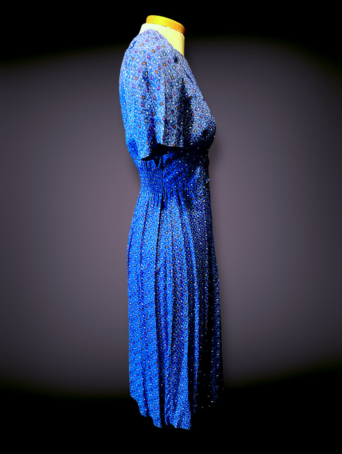 Vintage 1960’s Blue, Pink, Orange, Yellow & White Arrow Pattern Shift Dress